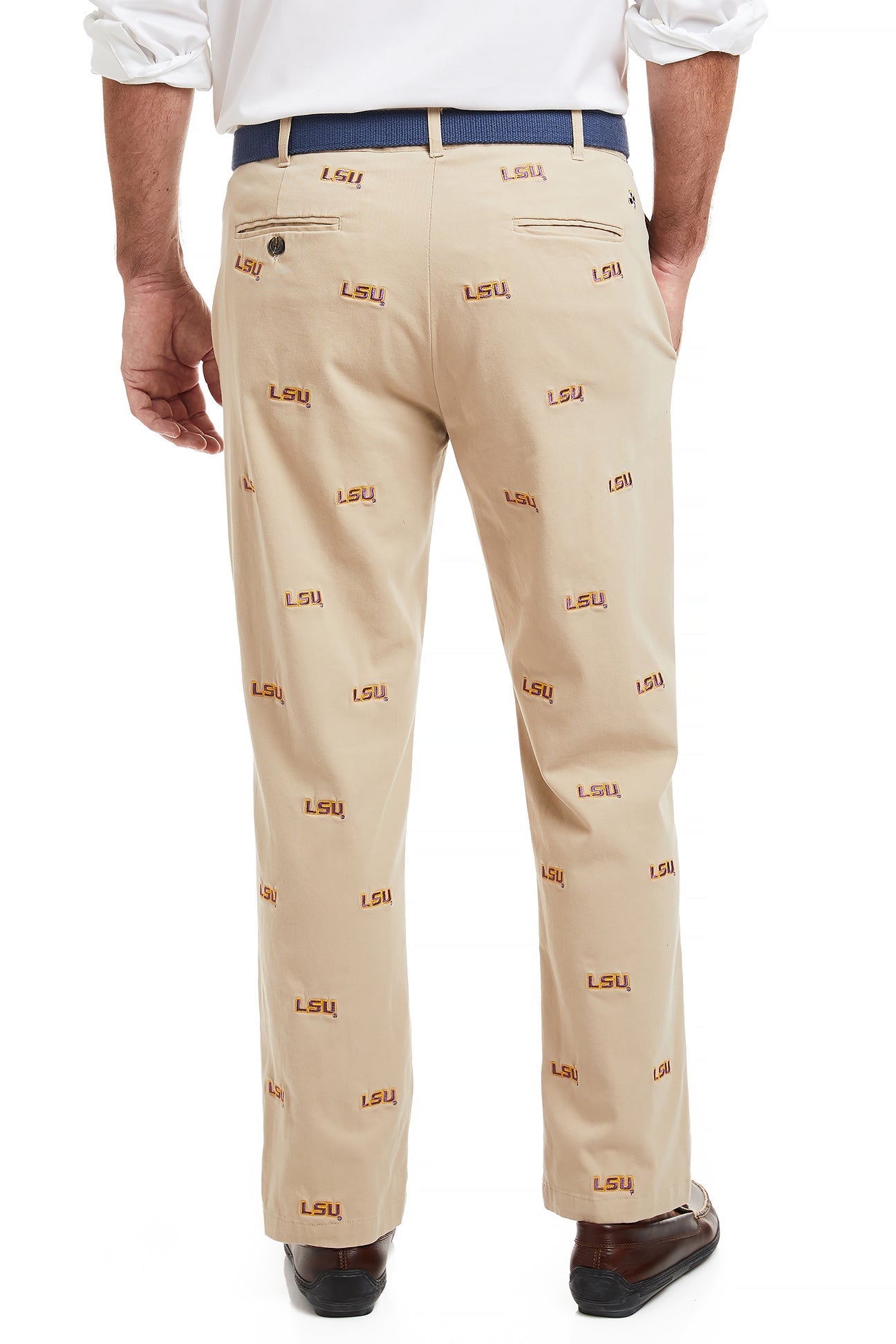 LSU Collegiate Stretch Twill Pants for Men - Comfortable Khaki Casual Dress Pants for Work, Office & School - Perfect for Game Day, Tailgating & College Events