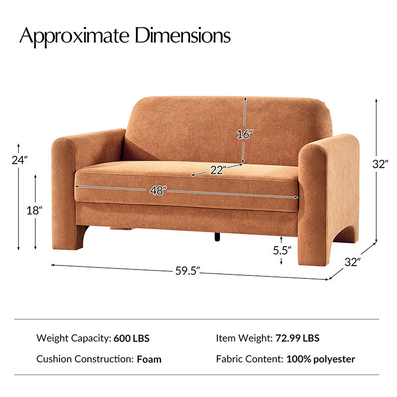 Stylish Karmen Loveseats Sofa - Modern 2-Seater Couch for Small Spaces | Perfect for Apartments, Living Rooms & Cozy Home Decor