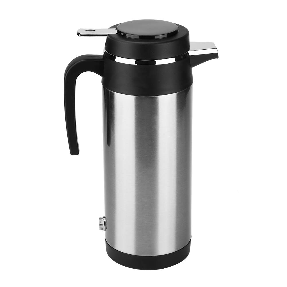 12V/24V Stainless Steel Car Electric Kettle - 1200ML Auto Heating Water Bottle for Travel, Camping & Road Trips | Fast Boiling Portable Kettle for Cars, Trucks & RVs