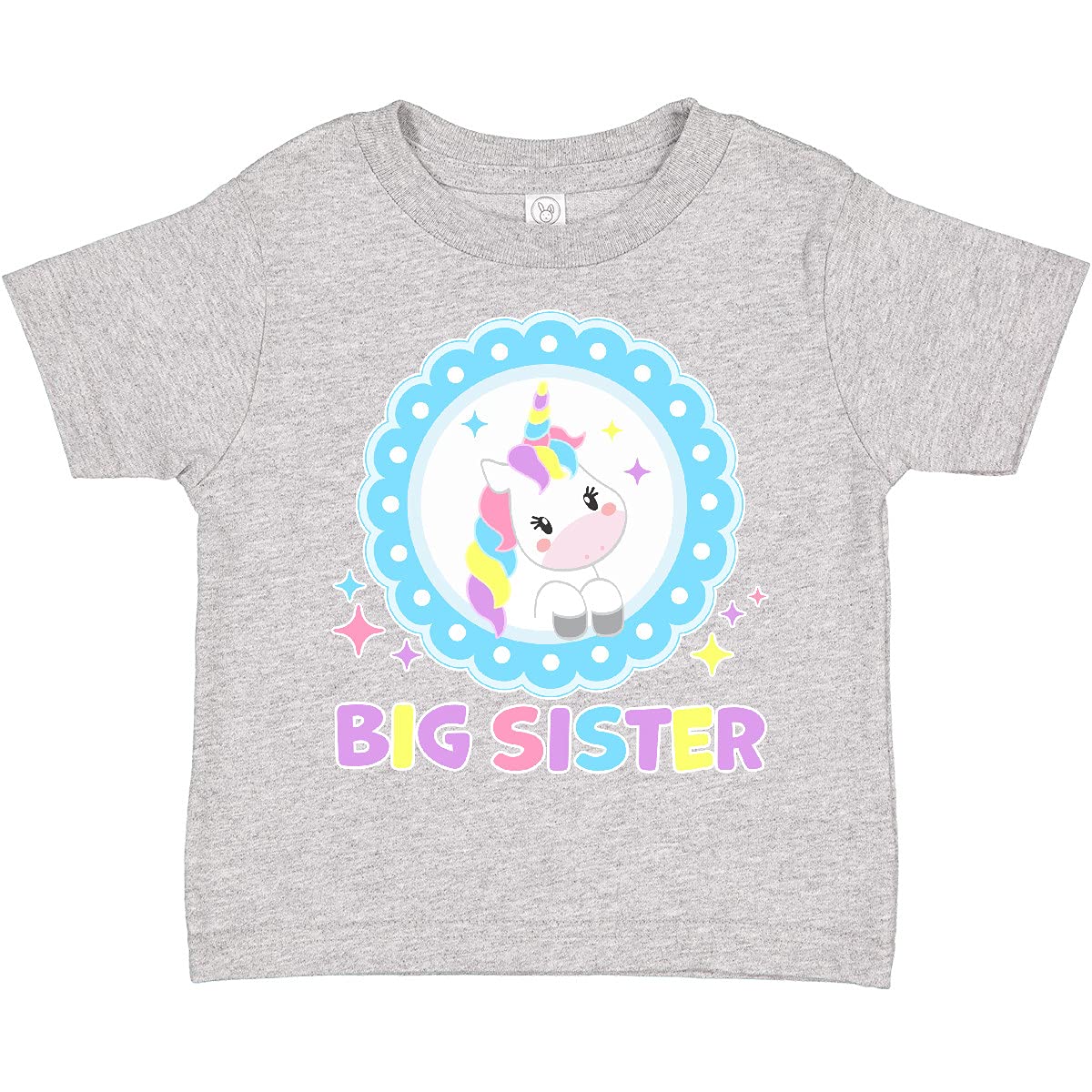 Inktastic Big Sister Cute Unicorn Toddler T-Shirt - Soft Cotton Kids Tee for Toddler Girls - Perfect for Sibling Matching, Birthday Gifts & Family Photos