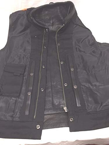 Milwaukee Leather Men's Motorcycle Vest - SOA Style Biker Jacket with Gun Pockets & Zipper Closure (Large) | Perfect for Riding, Motorcycle Clubs & Biker Events