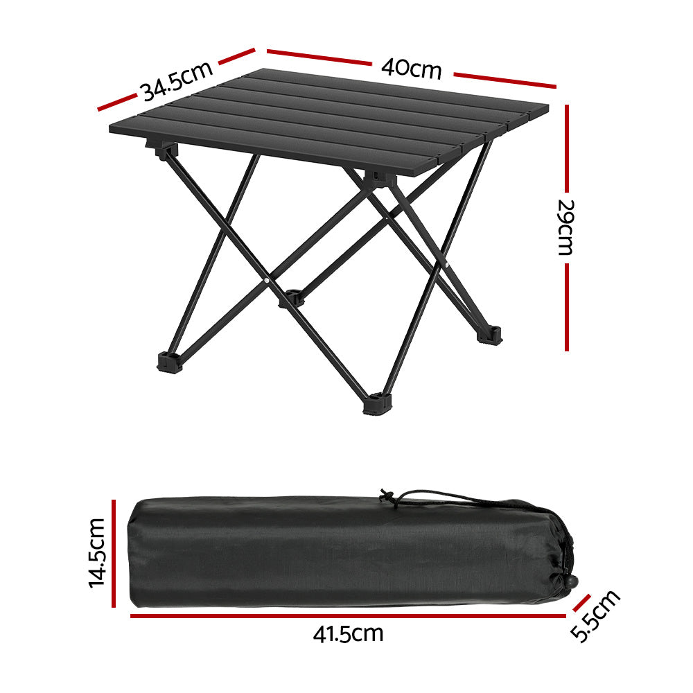 Weisshorn 40cm Aluminum Folding Camping Table - Lightweight Portable Outdoor Picnic Table for Camping, BBQ, Beach & Tailgating - Compact Design for Easy Transport & Storage