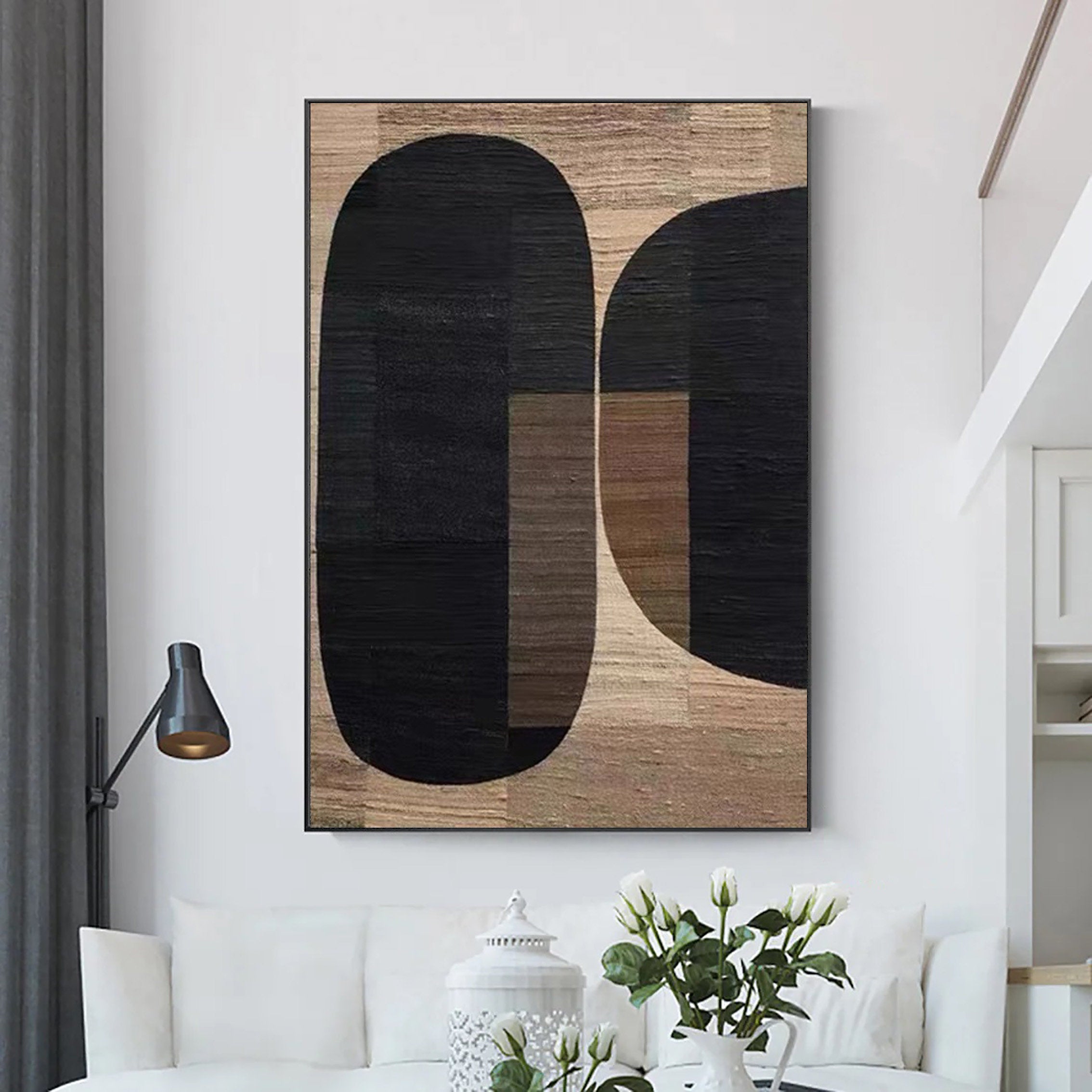 Beige & Brown Abstract Wall Art Print #BB054 - Modern Home Decor for Living Room, Bedroom & Office