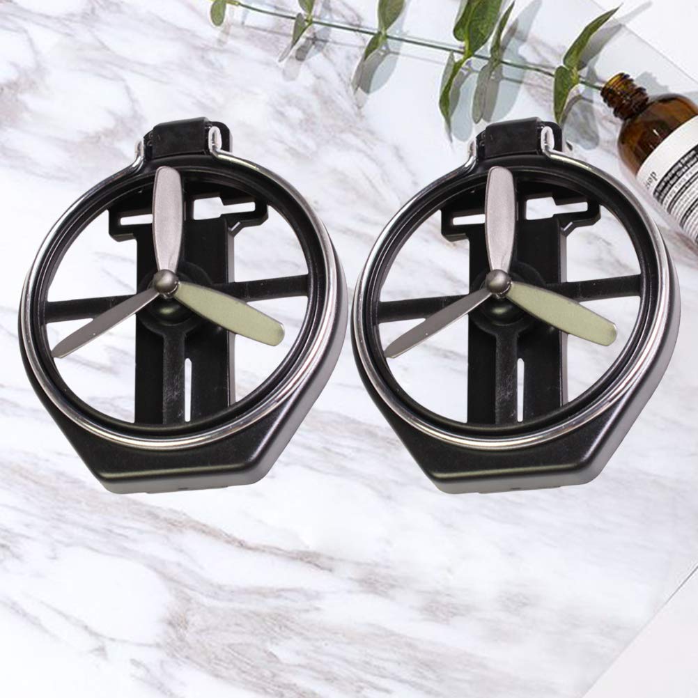 BESPORTBLE 2Pcs Car Folding Beverage Rack with Outlet Fan - Black Cup Holder & Summer Cooling Fan for Car, Perfect for Road Trips and Daily Commutes