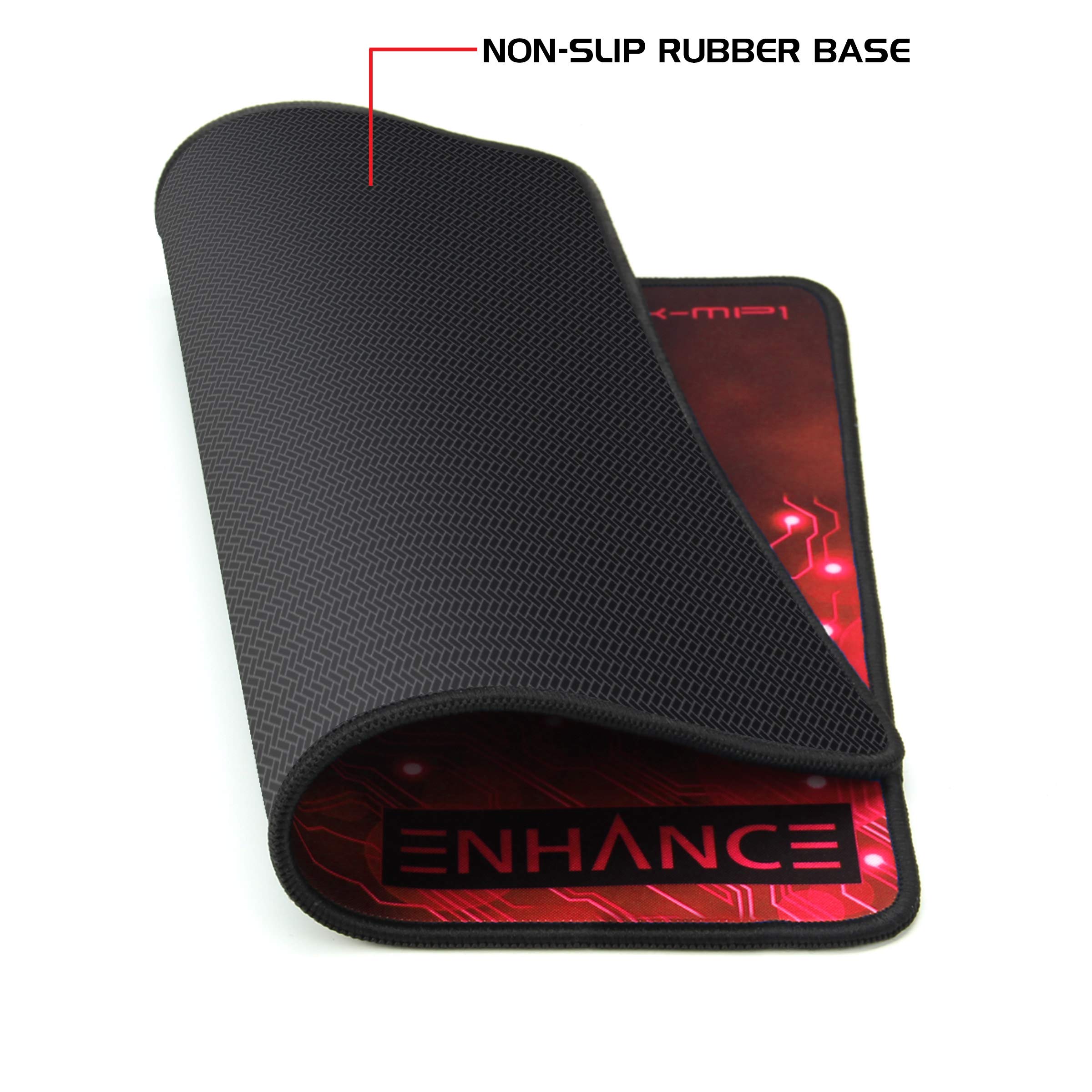 ENHANCE Extra Large Gaming Mouse Pad with Non-Slip Rubber Base - XXL Extended Mousepad for PC, Laptop & Office Work - Perfect for Professional Gamers, Streamers & Esports (Red)