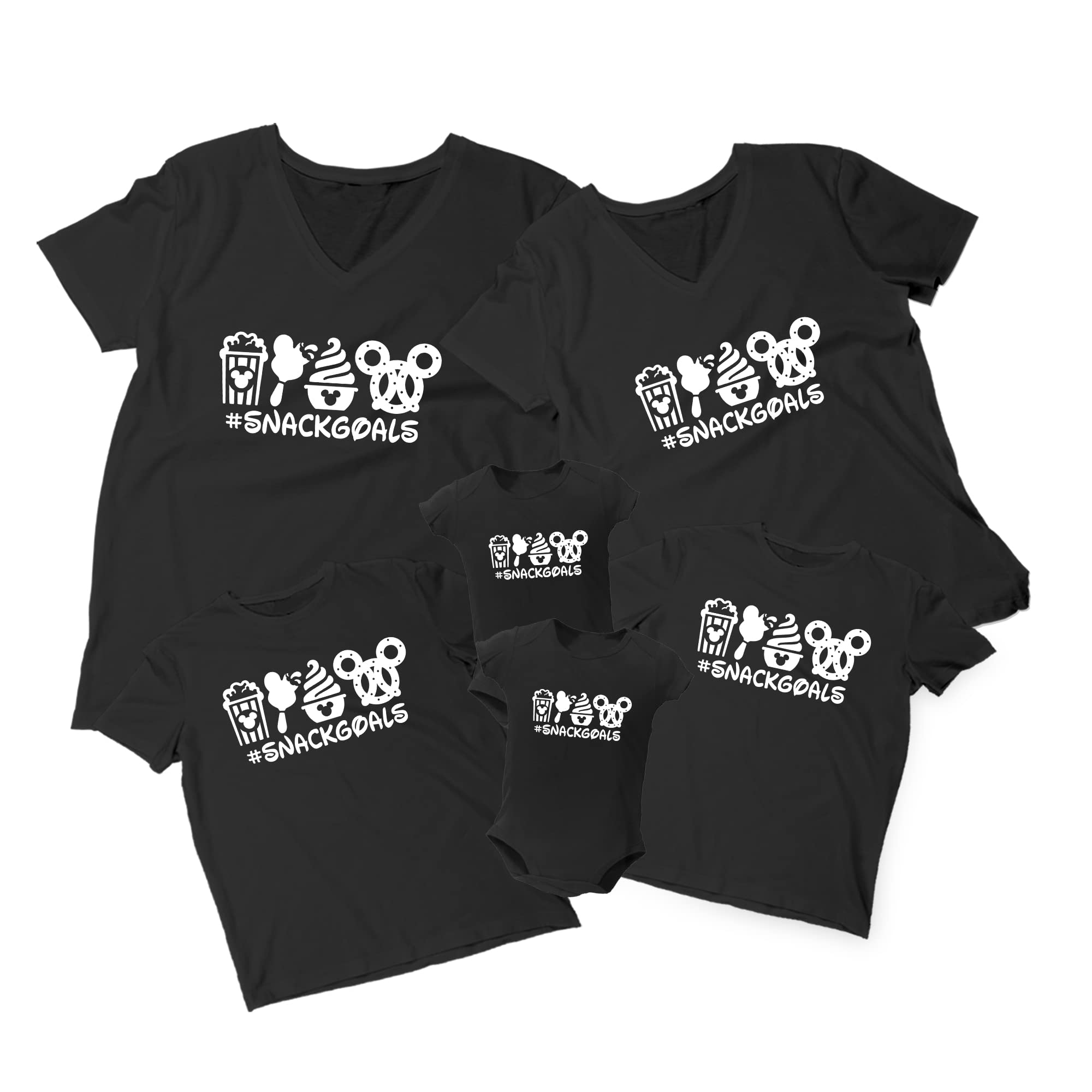 Natural Cotton Mickey & Minnie Mouse V-Neck T-Shirts - Family Matching Outfits for Men, Women & Kids | Disney Theme Park Wear, Casual Family Photos, Couple Matching Outfits
