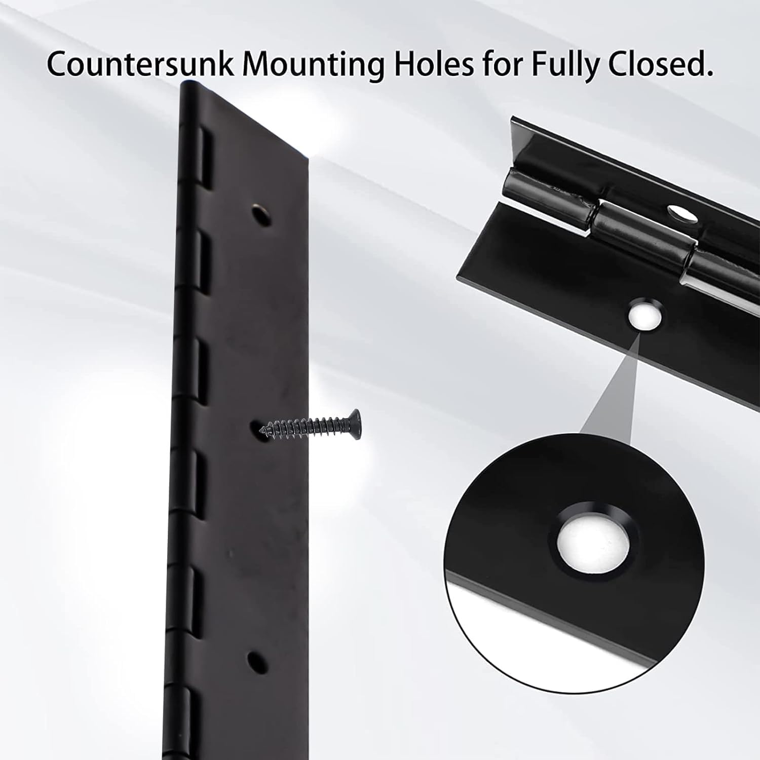2PCS Heavy Duty 304 Stainless Steel Piano Hinge - 8 Inch Continuous Hinge with 16 Screws (0.05