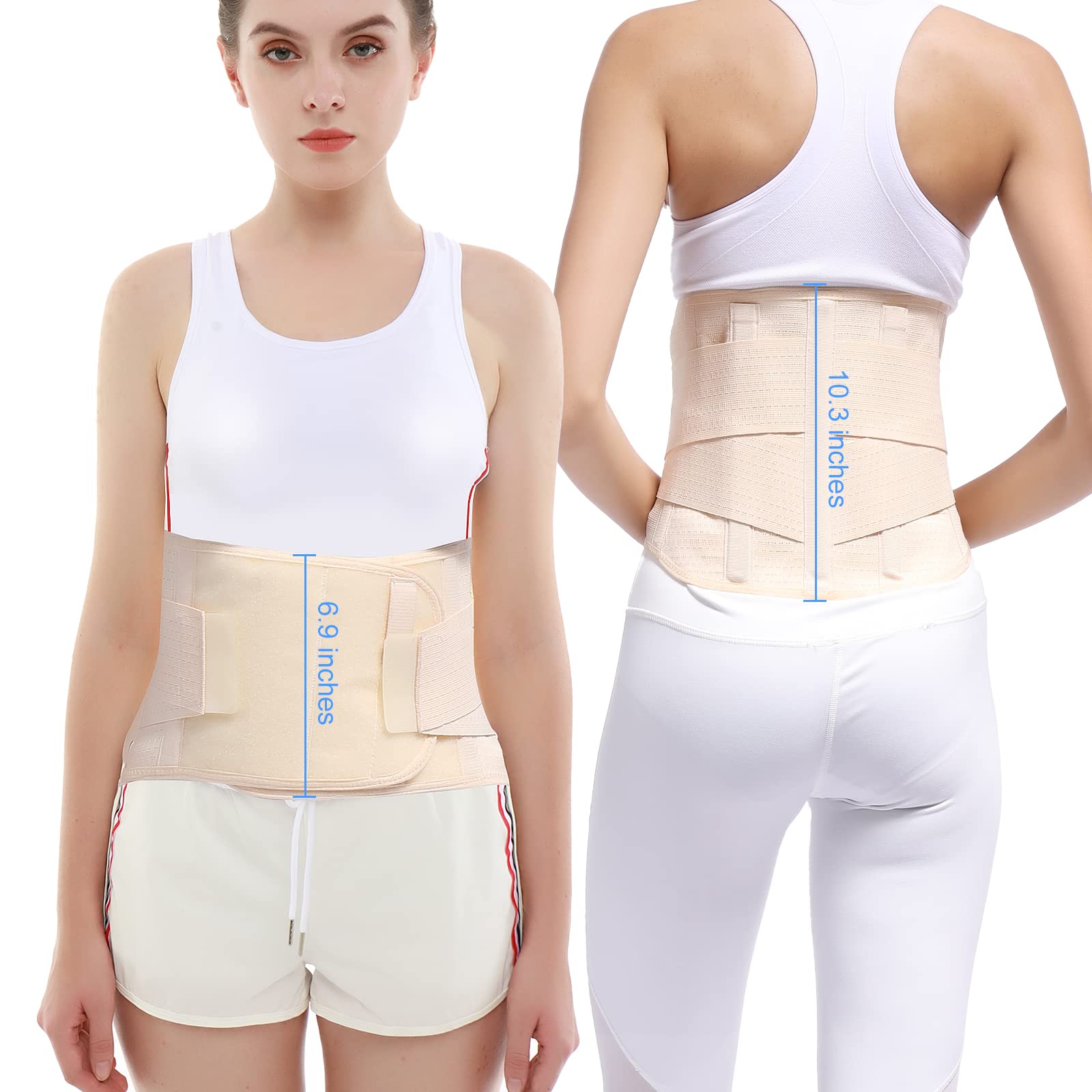Breathable Mesh Back Brace for Men & Women - Immediate Pain Relief for Herniated Disc, Sciatica & Scoliosis - Adjustable Lumbar Support Belt with 7 Stays - Perfect for Work, Office & Daily Activities (XX-Large)