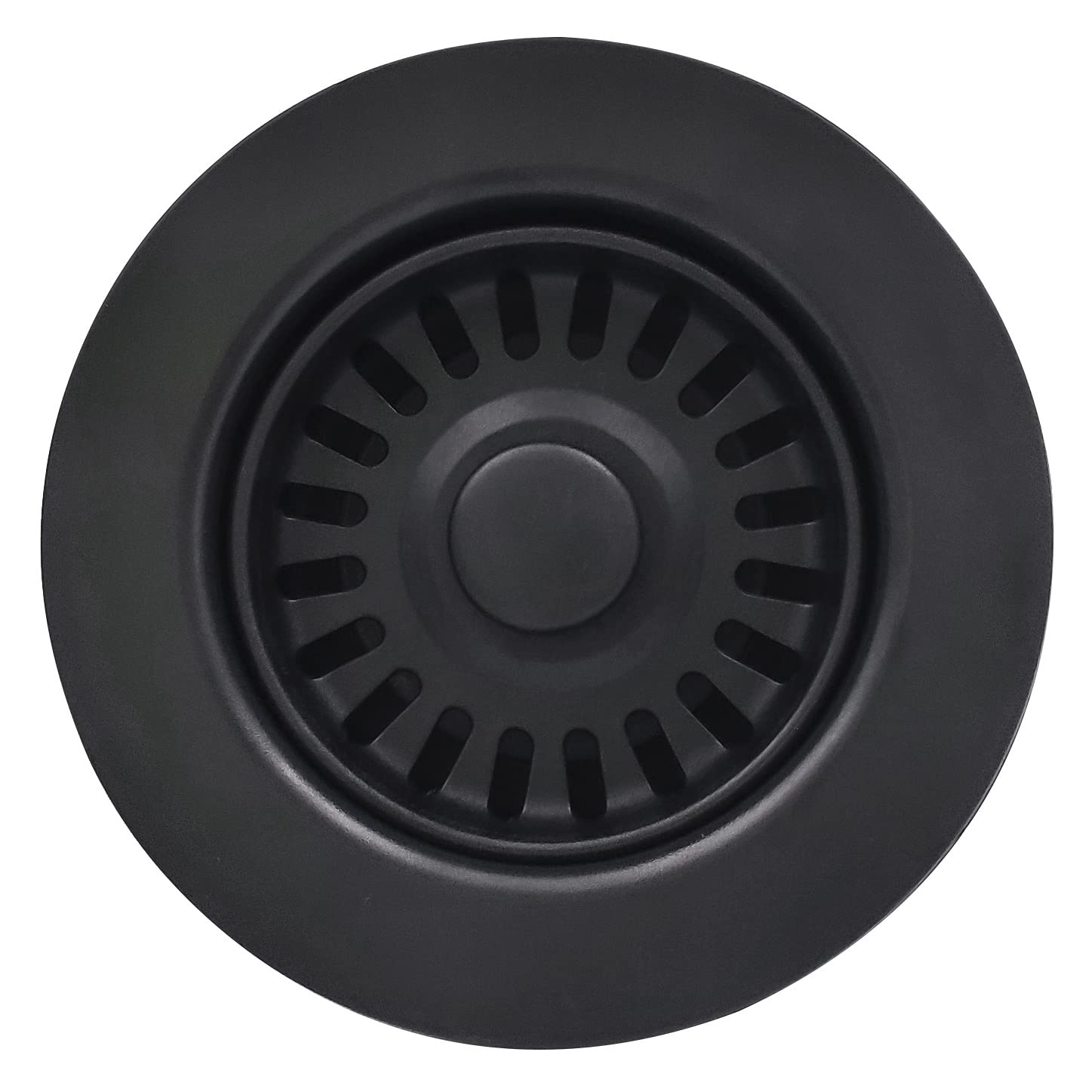 EADOT 3.5 Inch Black Kitchen Sink Drain Assembly with Basket Strainer & Stopper for Granite/Fireclay Sinks, Durable Drainage Solution for Modern Kitchens