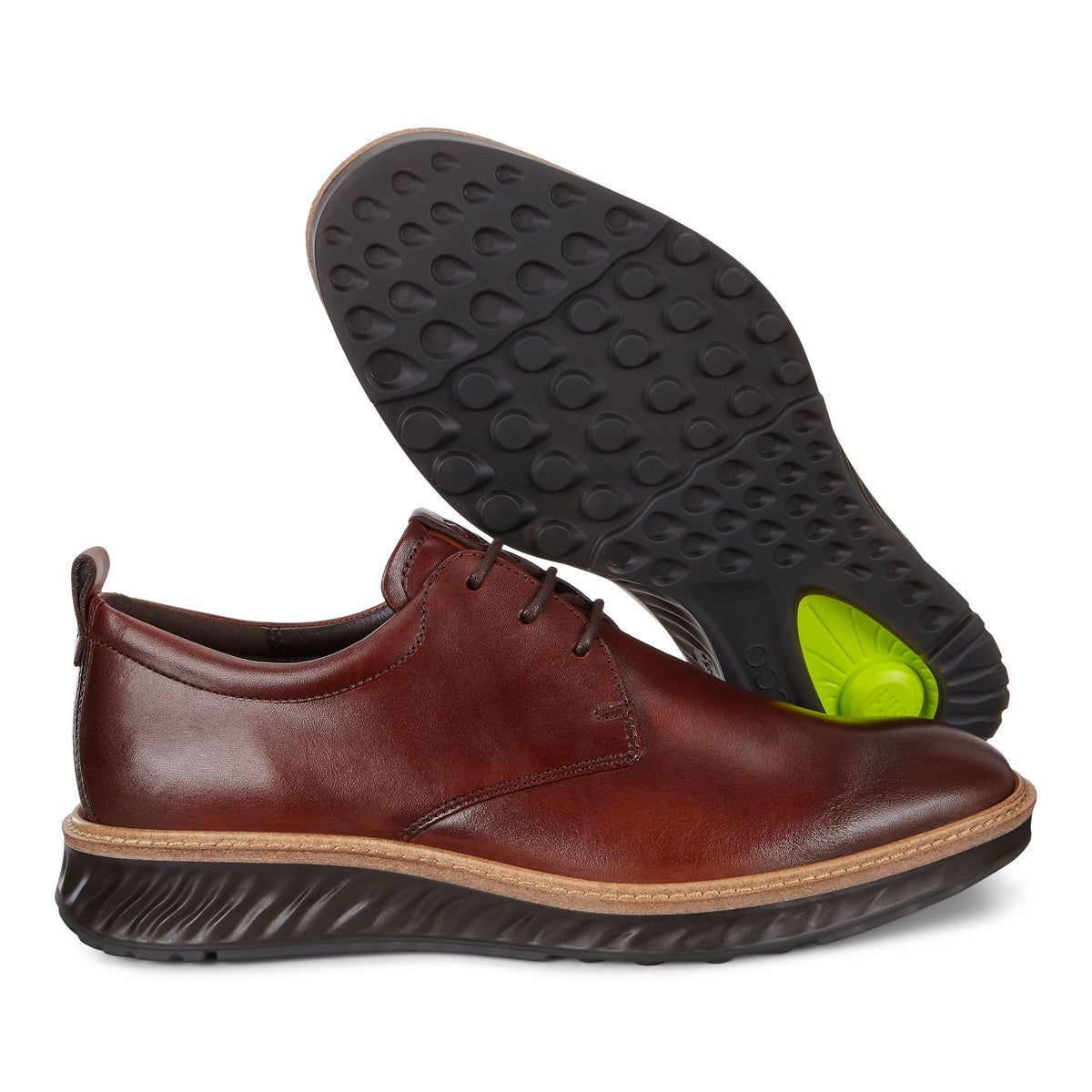 ECCO Men's ST.1 Hybrid Casual Sneakers in Cognac Leather - Comfortable Walking Shoes for Work, Travel & Everyday Wear