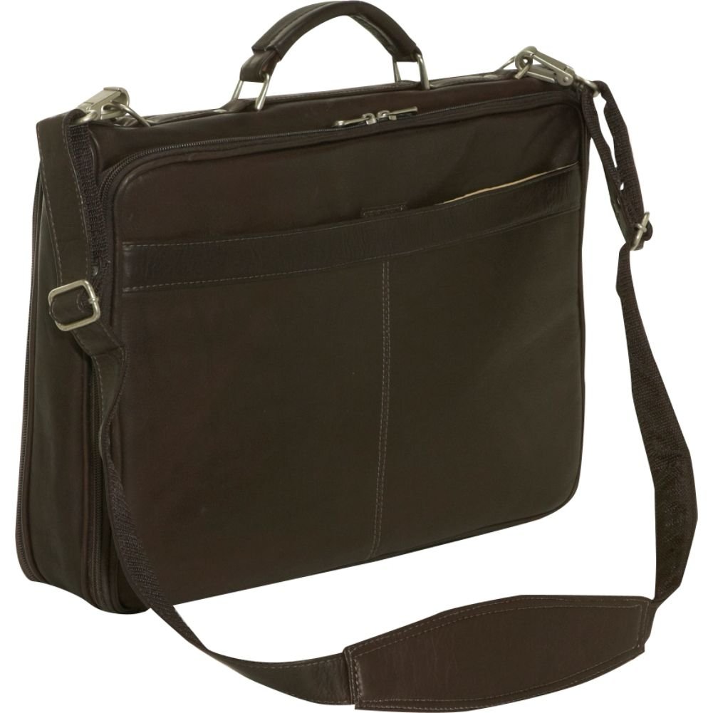 Premium Double Executive Laptop Bag for Business & Travel - Saddle Brown Leather - Fits 15.6