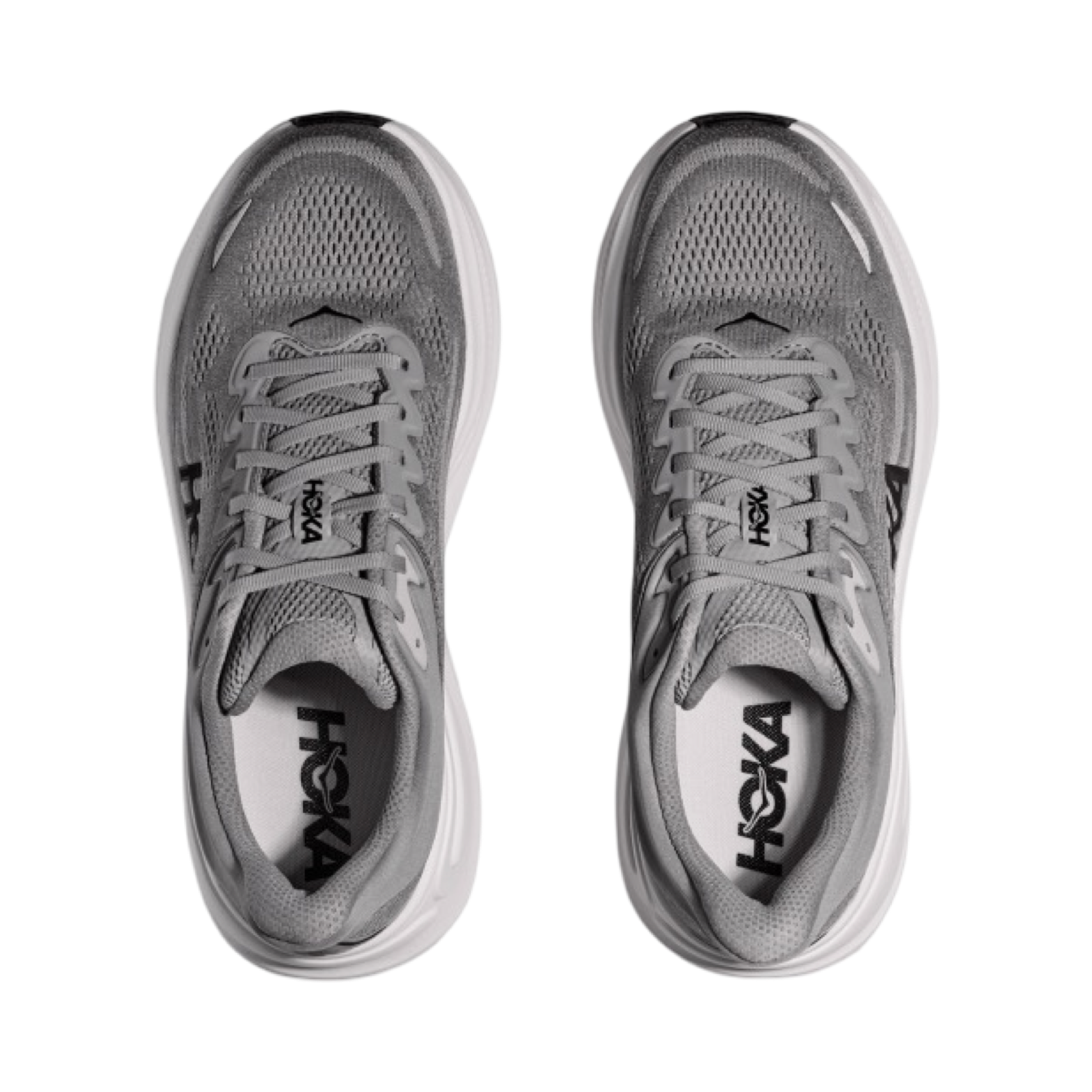 Hoka Bondi 9 Men's Running Shoes 2E Wide Width - Galactic Grey/Stellar Grey - Cushioned Road Running & Walking Shoes for Men with Arch Support