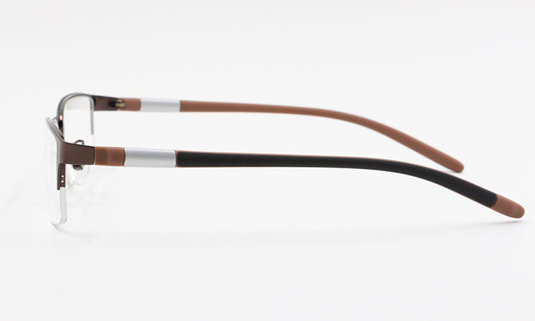 Bclear Men's Rectangle Eyeglasses - Lightweight TR90 Alloy Frame with Semi-Rimless Design (Model GP8300) | Perfect for Office, Reading & Everyday Use