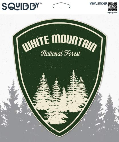 Premium Squiddy White Mountain National Forest Green Vinyl Sticker - 5 Inch Decal for Cars, Laptops, Notebooks & Water Bottles - Perfect for Outdoor Enthusiasts & Nature Lovers