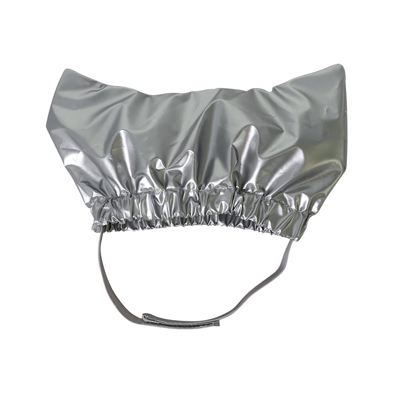 Adjustable Dog Party Hat with Strap - Waterproof Pet Shower Cap for Bathing, Ears Protection - Perfect for Dogs & Cats - Birthday, Weekly Grooming, Cake Celebrations (Silver, One Size) - Ideal for Pet Bath Time, Birthday Parties & Special Occasions