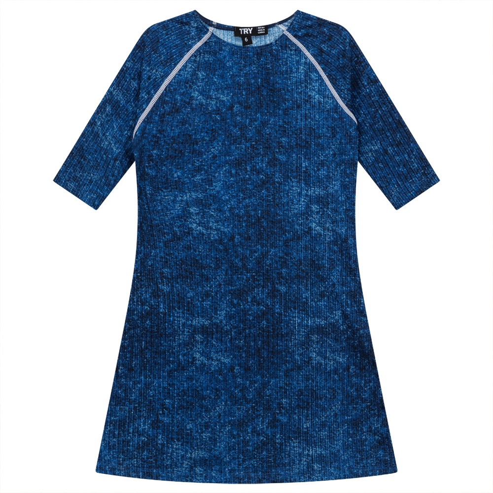 Distressed Rib Swim Dress for Women - Vintage One Piece Bathing Suit with Ruffles, High Waist Swimwear for Beach, Pool, Vacation