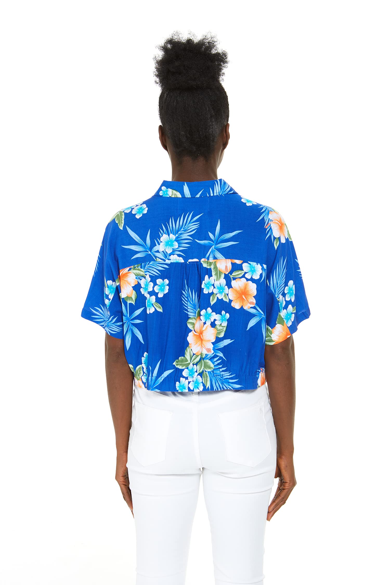Hawaiian Luau Outfits for Family - Matching Hibiscus Blue Aloha Shirts for Men, Women, Boys & Girls | Perfect for Beach Parties, Summer Vacations & Tropical Themed Events