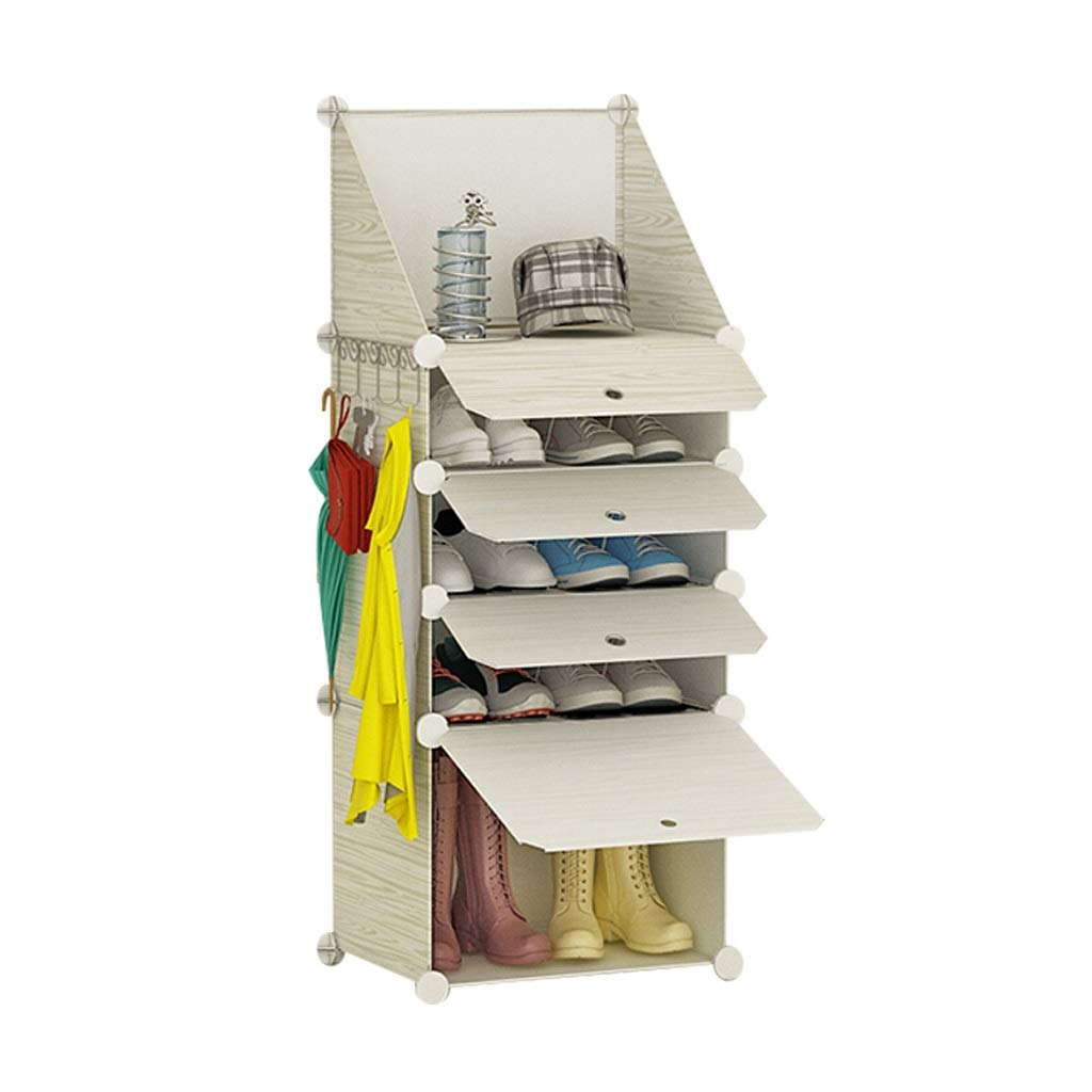 TOMYEUS Adjustable Shoe Organizer - 5-Tier Plastic Shoe Rack for Closet Storage, Space-Saving Shoe Cabinet with Dustproof Design (47x35x140cm) - Perfect for Bedroom, Entryway, and Small Space Organization
