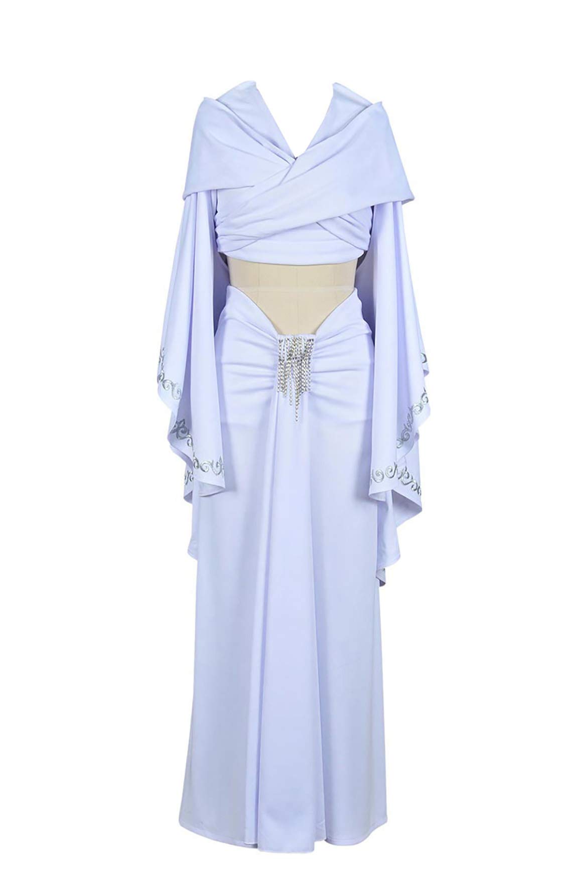 Princess Padme Amidala Cosplay Costume - White Dress, Top, Skirt & Cloak Set for Star Wars Fans & Costume Parties