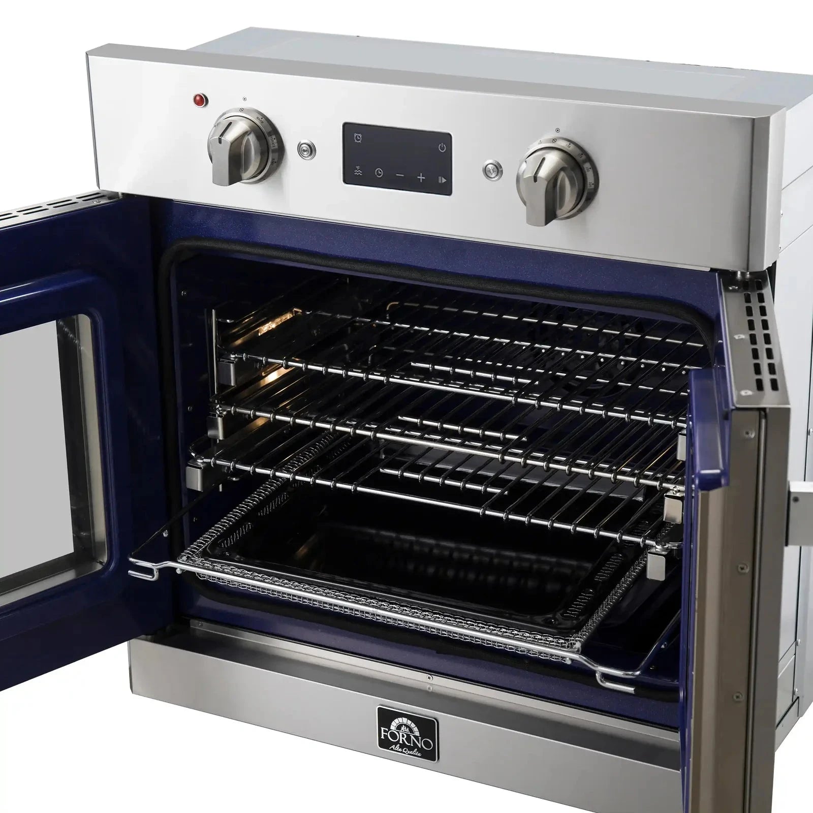 Forno Gallico 30 Inch Electric French Door Wall Oven - Stainless Steel FBOEL1371 | Built-In Convection Oven for Baking, Roasting & Entertaining | Perfect for Modern Kitchens & Home Chefs