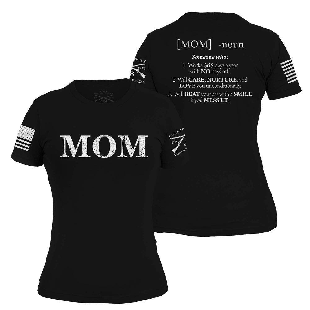 Women's Mom Defined T-Shirt - Black | Comfortable & Stylish Cotton Tee for Everyday Wear, Casual Outfits & Mother's Day Gifts