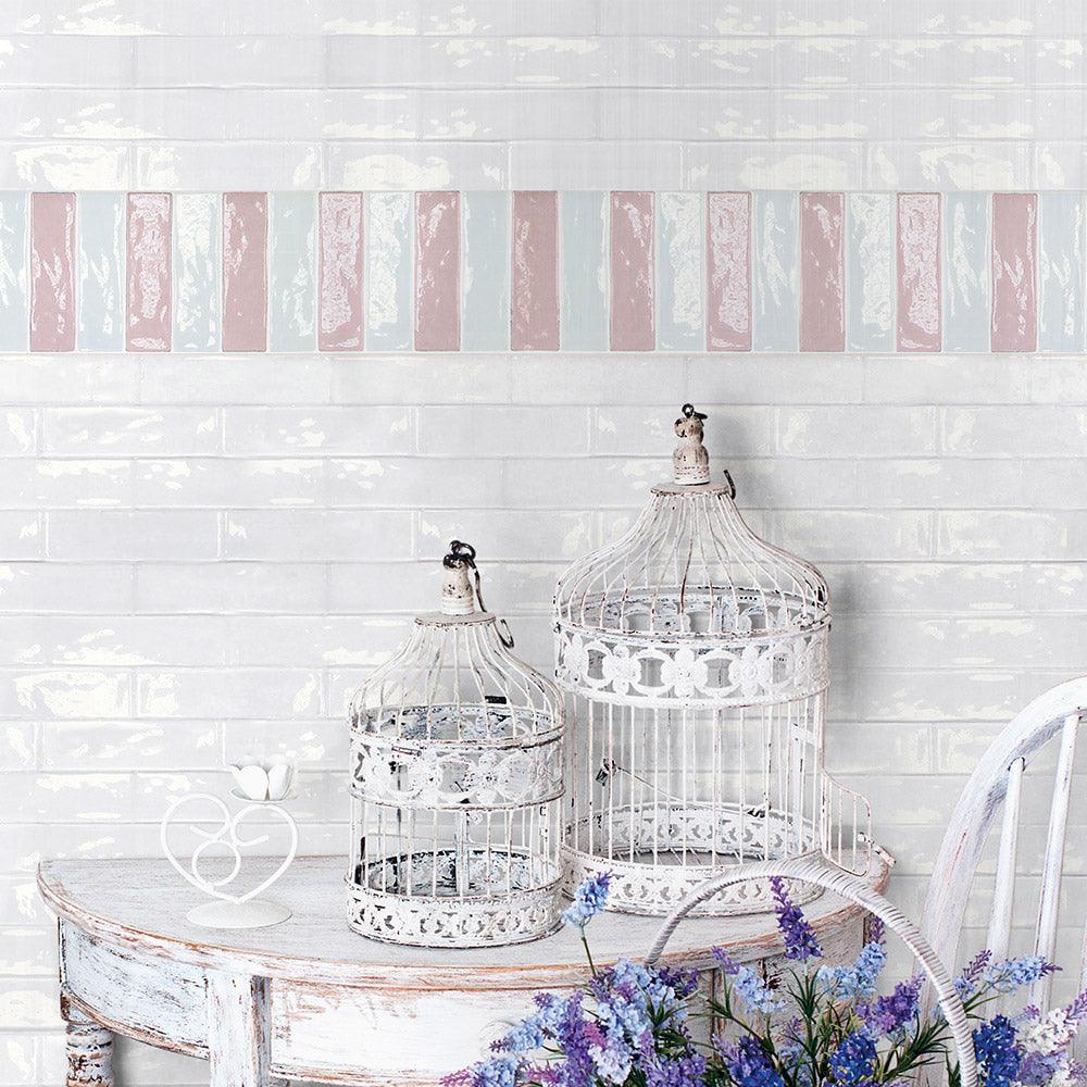 Acquarella Lilac 60x200 Glossy Ceramic Subway Tile - Perfect for Kitchen Backsplash, Bathroom Walls & Modern Interior Design