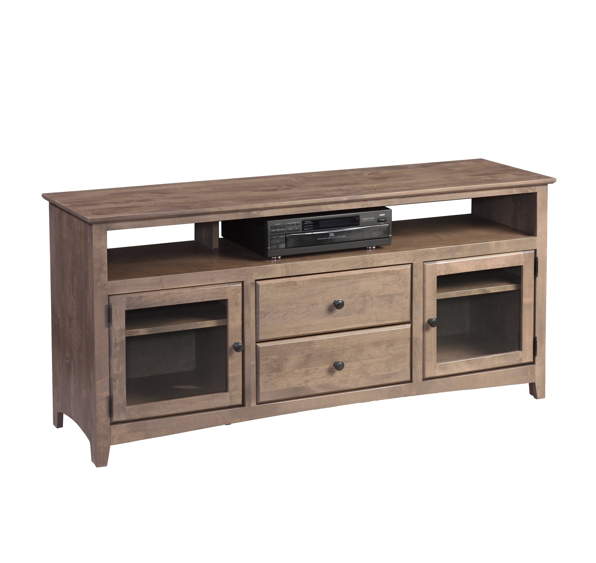 Modern Alder Wood TV Stand with Shaker Style - Rustic Farmhouse Entertainment Center for Living Room, Bedroom & Home Theater