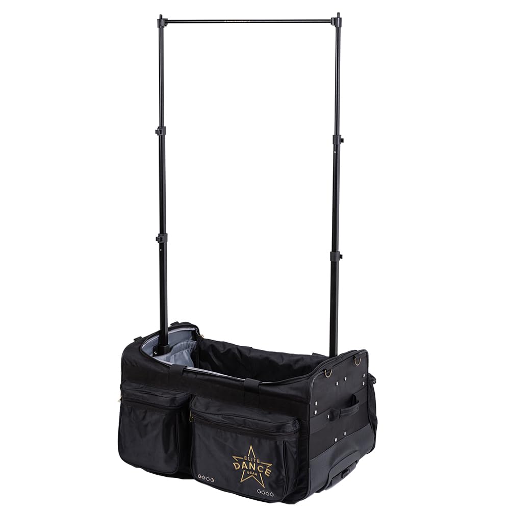 **28 Inch Foldable Dance Bag with Wheels & Garment Rack - Portable Duffle Bag for Dance Costumes & Travel - Ideal for Dance Competitions, Recitals & Studio Storage**