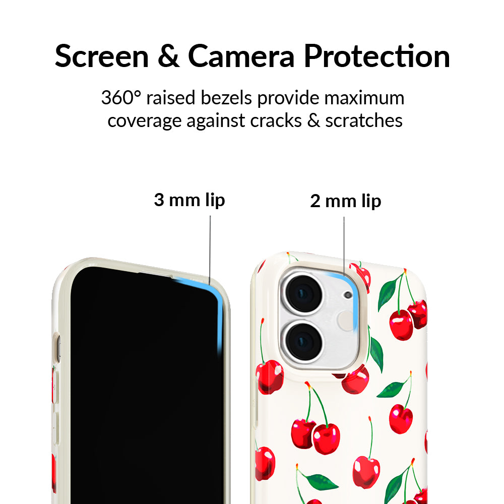 Mon Cheri Cherry iPhone Case - Cute & Durable Phone Cover for iPhone 13/14/15 - Perfect for Everyday Use, Travel & Gifts