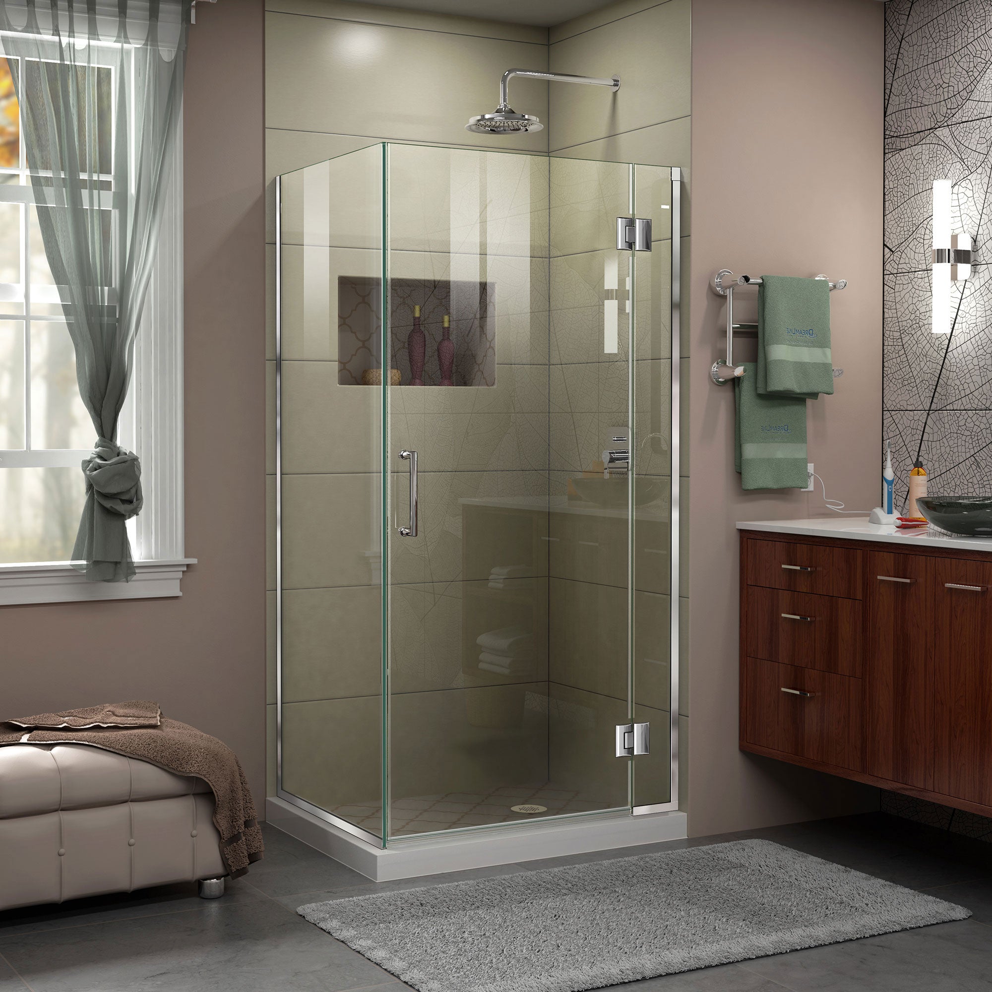 DreamLine Unidoor X Frameless Hinged Shower Enclosure - 35 3/8