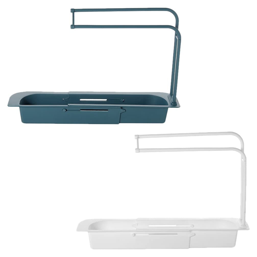 FOMIYES 2-Pack Kitchen Sink Storage Rack - Space Saving Hanging Draining Rack for Dishes, Sponges & Utensils - Durable Stainless Steel Home Organizer for Small Kitchens & Apartments - Perfect for Drying Dishes, Organizing Cleaning Supplies & Maximizing Counter Space