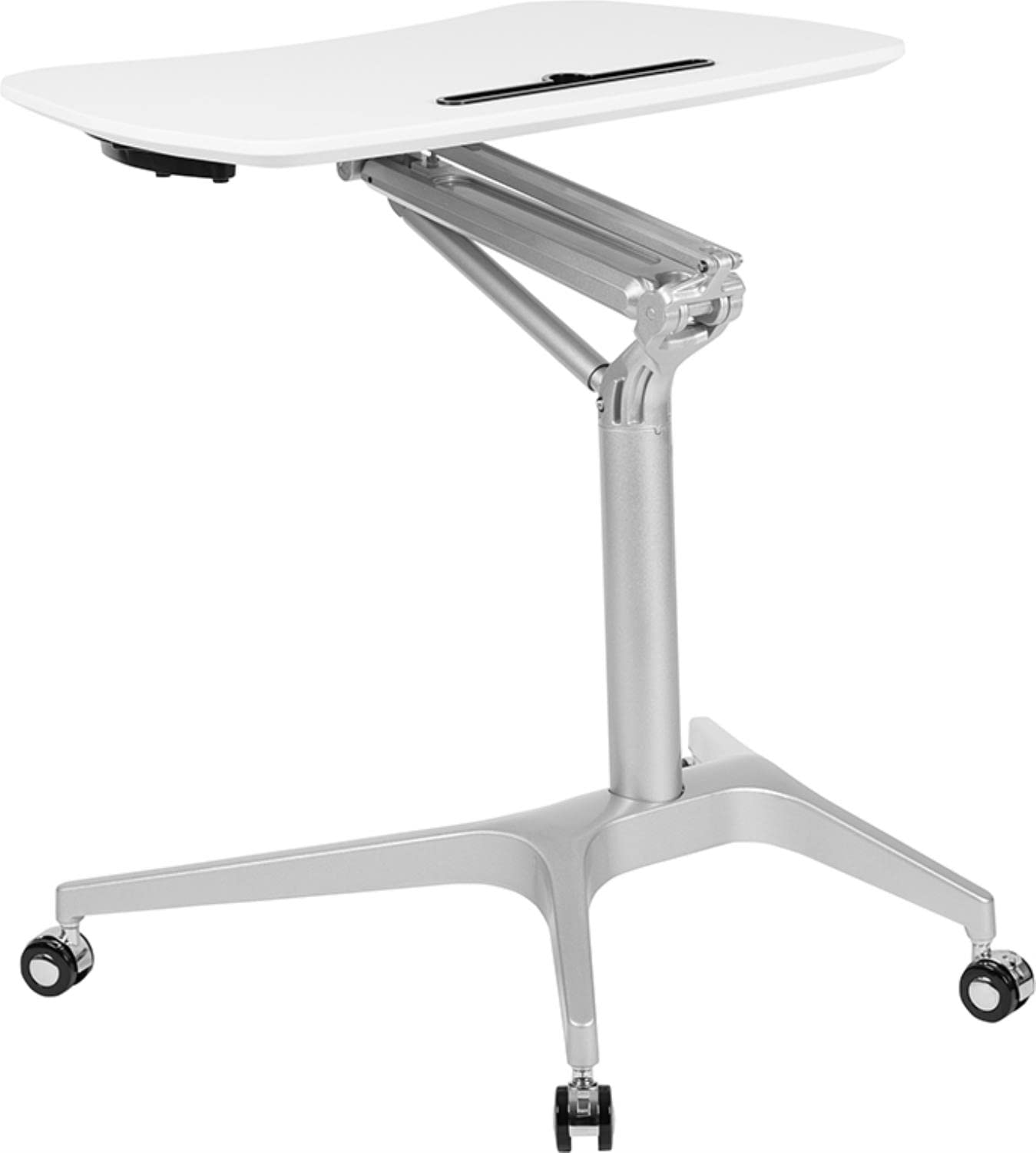 Flash Furniture Gia Mobile Sit-Stand Adjustable Height Ergonomic Computer Desk - 28.25