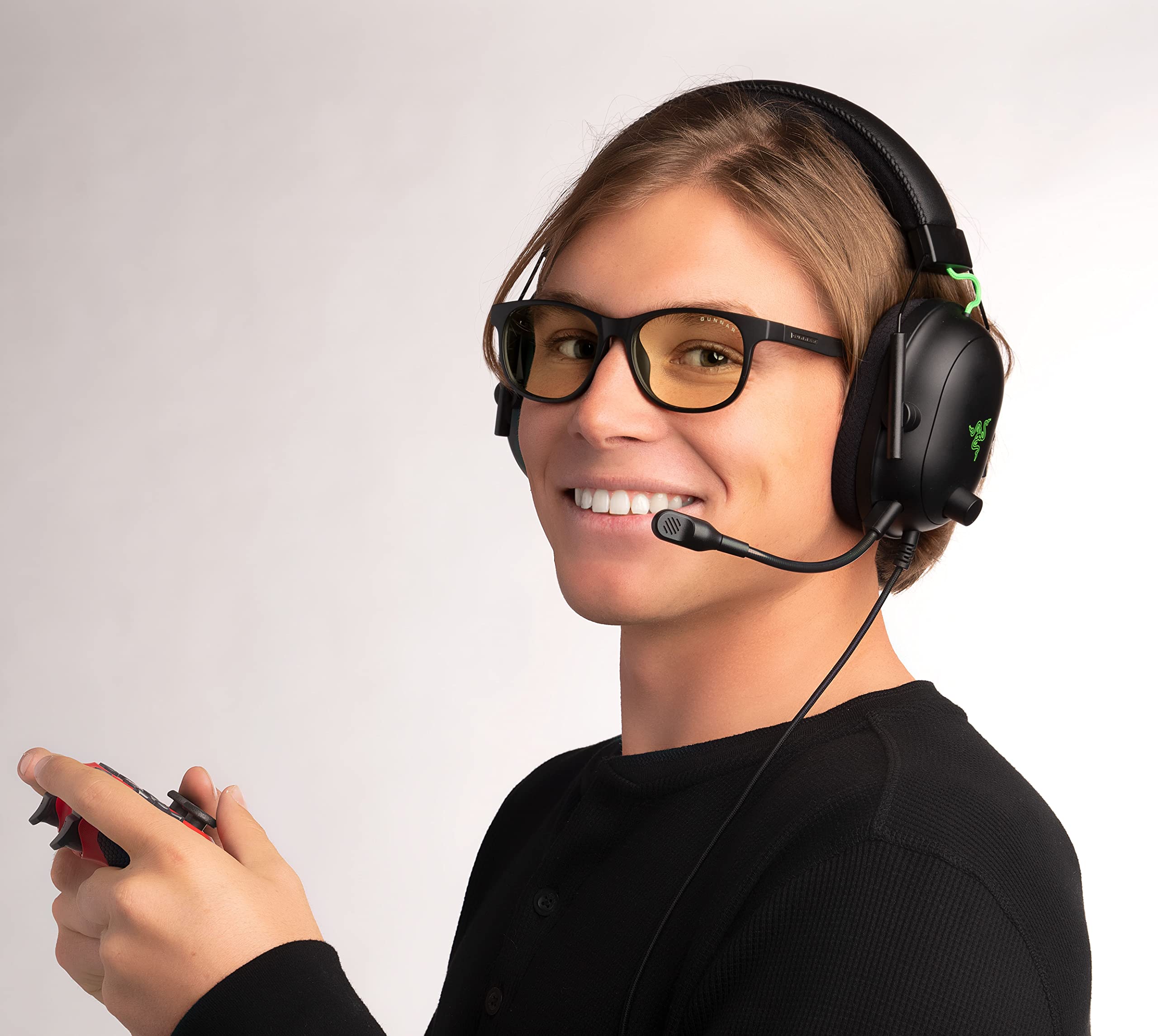GUNNAR Premium Gaming & Computer Glasses for Kids Age 12+ | Blue Light Blocking (65%) | Rush, Onyx & Amber Tint | Reduce Eye Strain for Online Classes & Video Games