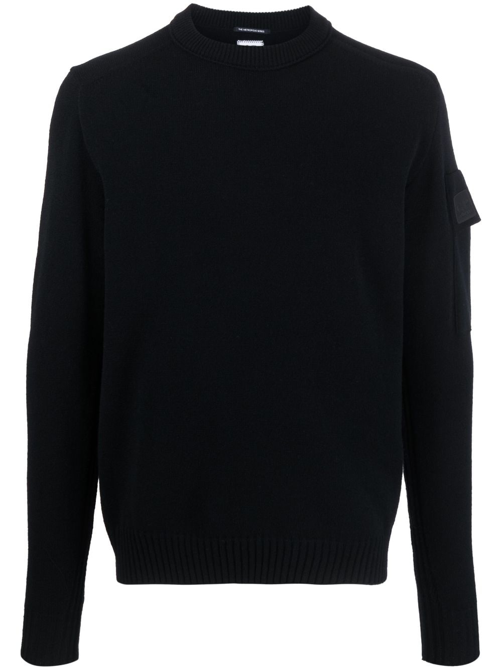 C.P. COMPANY METROPOLIS Black Sweater for Men | Premium Wool Pullover | Streetwear & Urban Fashion | Perfect for Casual Outings & Winter Layering
