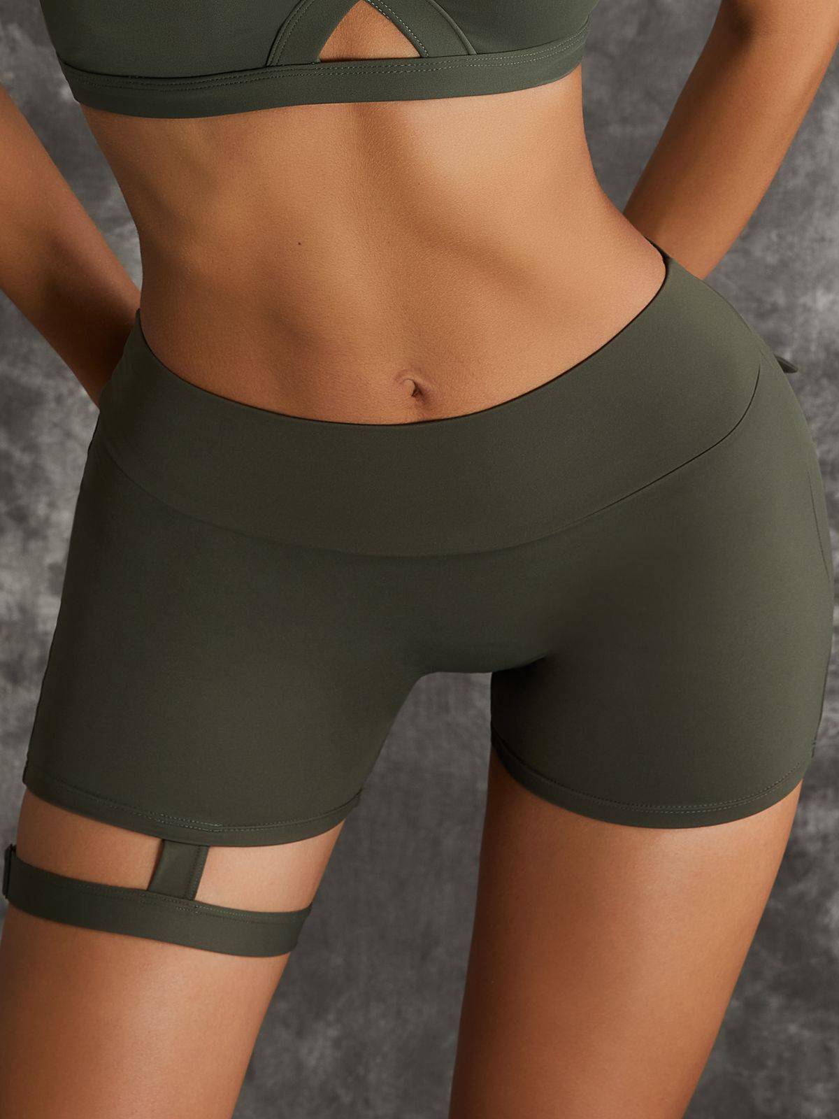 ZASUWA Women's High Waisted Scrunch Butt Lifting Workout Shorts - Sexy Cut Out Mesh Pocket Gym Leggings for Running, Yoga & Fitness