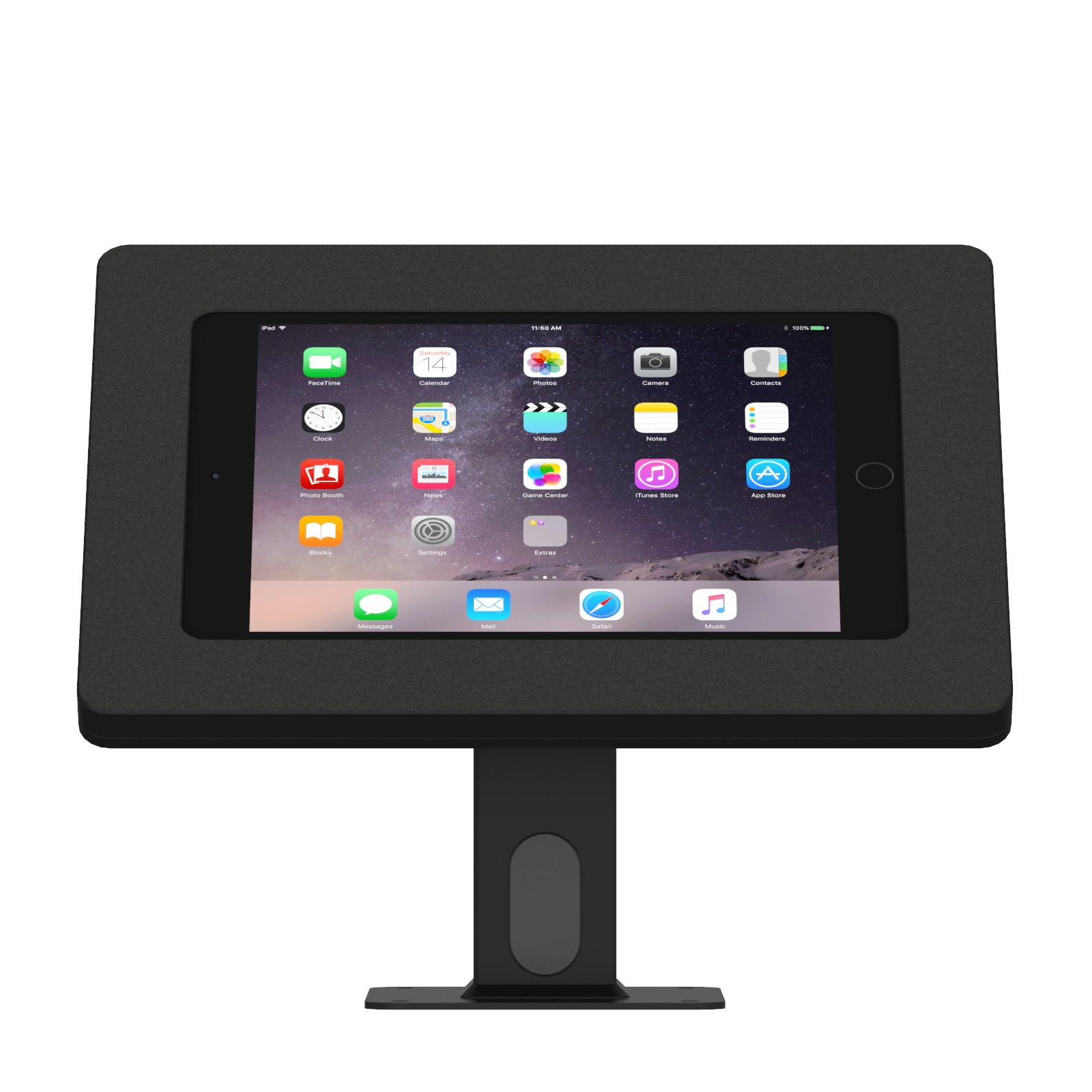 VidaMount Black iPad Mini 4 & 5 Wall Mount Enclosure with Rotating & Tilting Desk Stand - Secure Bundle for Home Office, Kitchen, or Retail Display
