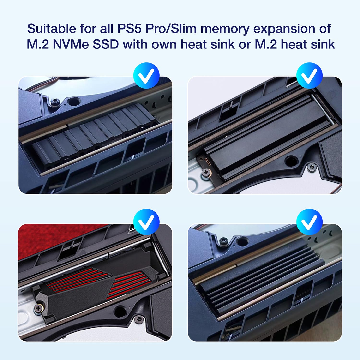 GRAUGEAR Metal Heat Dissipation Cover for PS5 Pro/Slim M.2 SSD Expansion Slot | Compatible with PS5 NVMe SSD with Heatsink | Enhanced Cooling with Breathable Cellular Design | Dust Proof Protection (Black) | Perfect for Gaming, Streaming & Extended Play Sessions