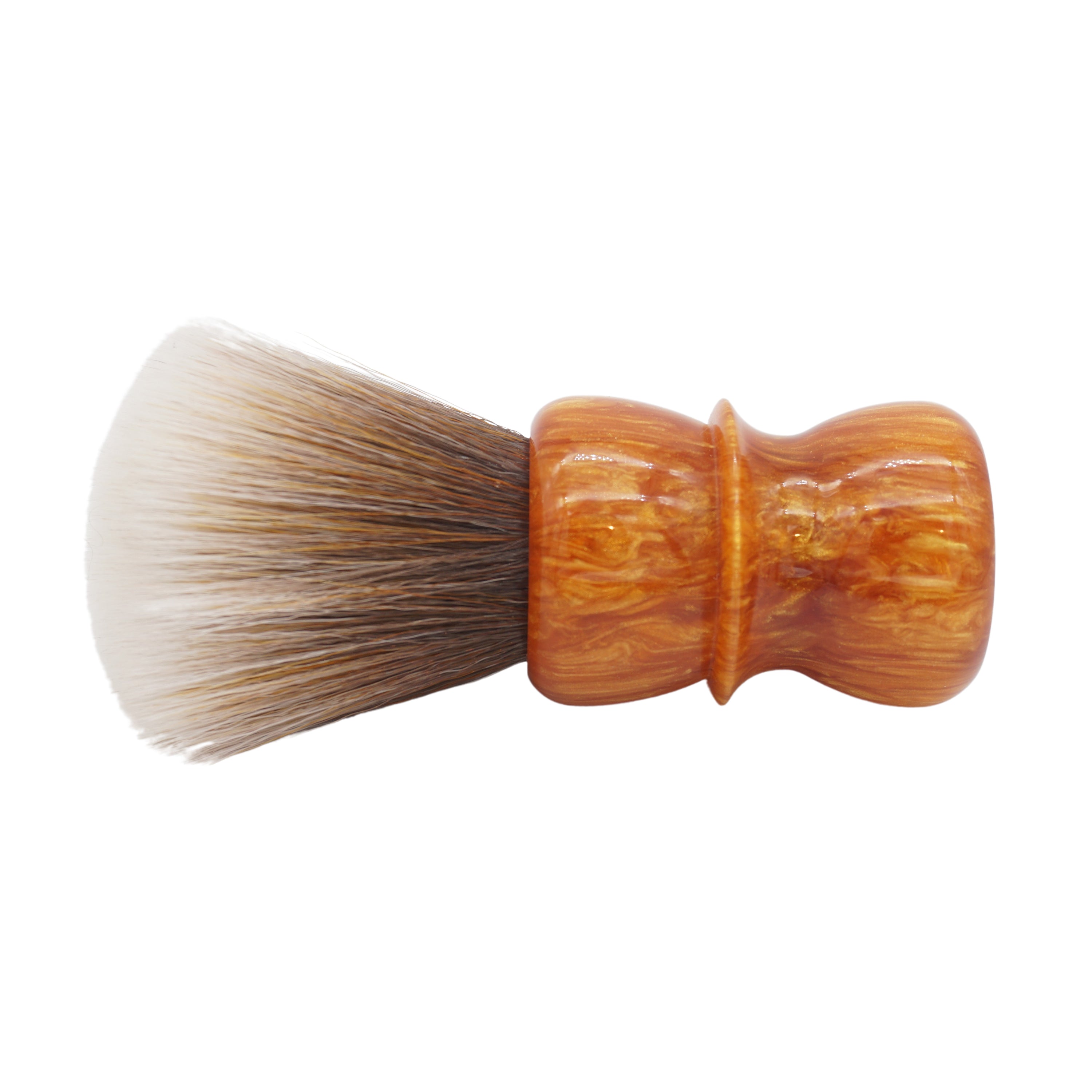 AP Shave Co. 24mm SynBad Fan Synthetic Shaving Brush - Golden Butterscotch Handle | Premium Wet Shaving Tool for Men | Perfect for Lathering Creams & Soaps | Gift for Grooming Enthusiasts