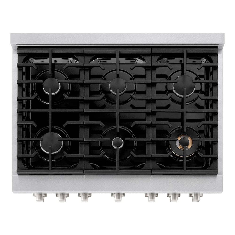 ZLINE 36 Inch 5.2 Cu. Ft. Paramount Dual Fuel Range - 6 Burner Gas Cooktop & Electric Convection Oven in Satin Stainless Steel (SDRS 36) | Professional Kitchen Appliance for Home Chefs & Cooking Enthusiasts