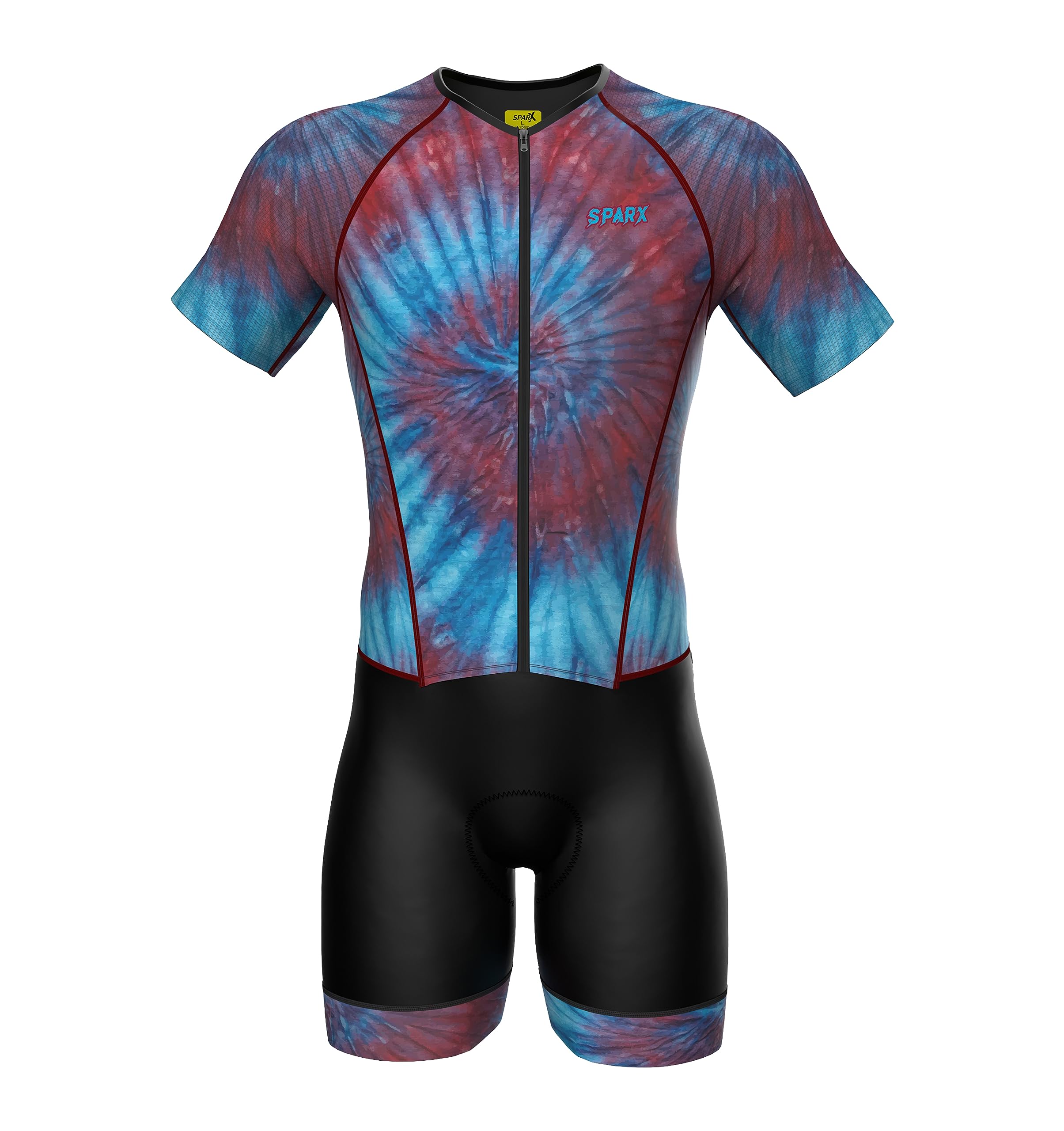 **Sparx Men's Elite Aerosuit Triathlon Suit – Short Sleeve Triathlon Skinsuit for Men – Lightweight & Breathable for Swimming, Cycling & Running**