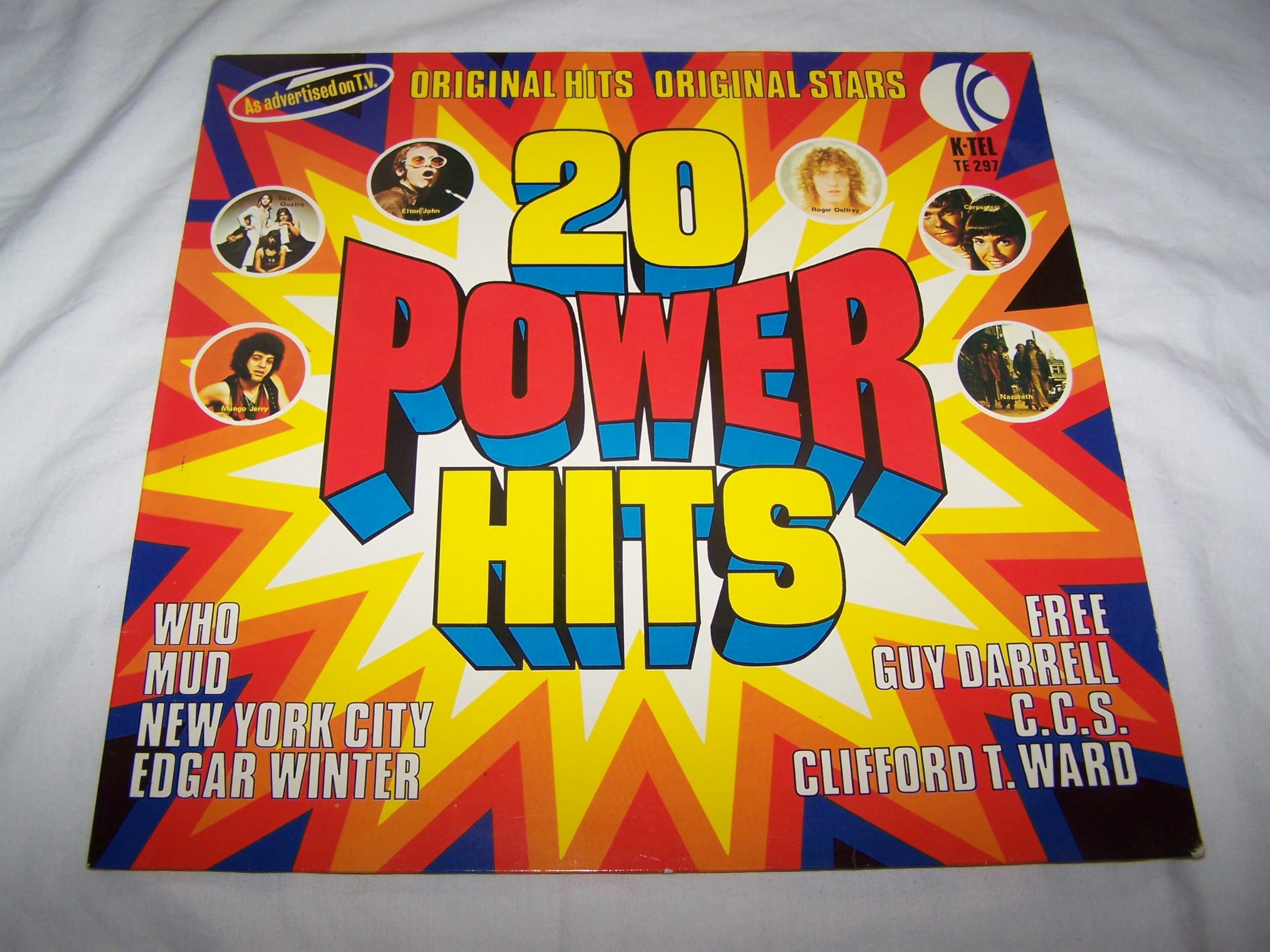 20 Power Hits - K-Tel TE 297 & TE 497 - Classic Music Compilation Album - Perfect for Parties, Workouts, and Road Trips
