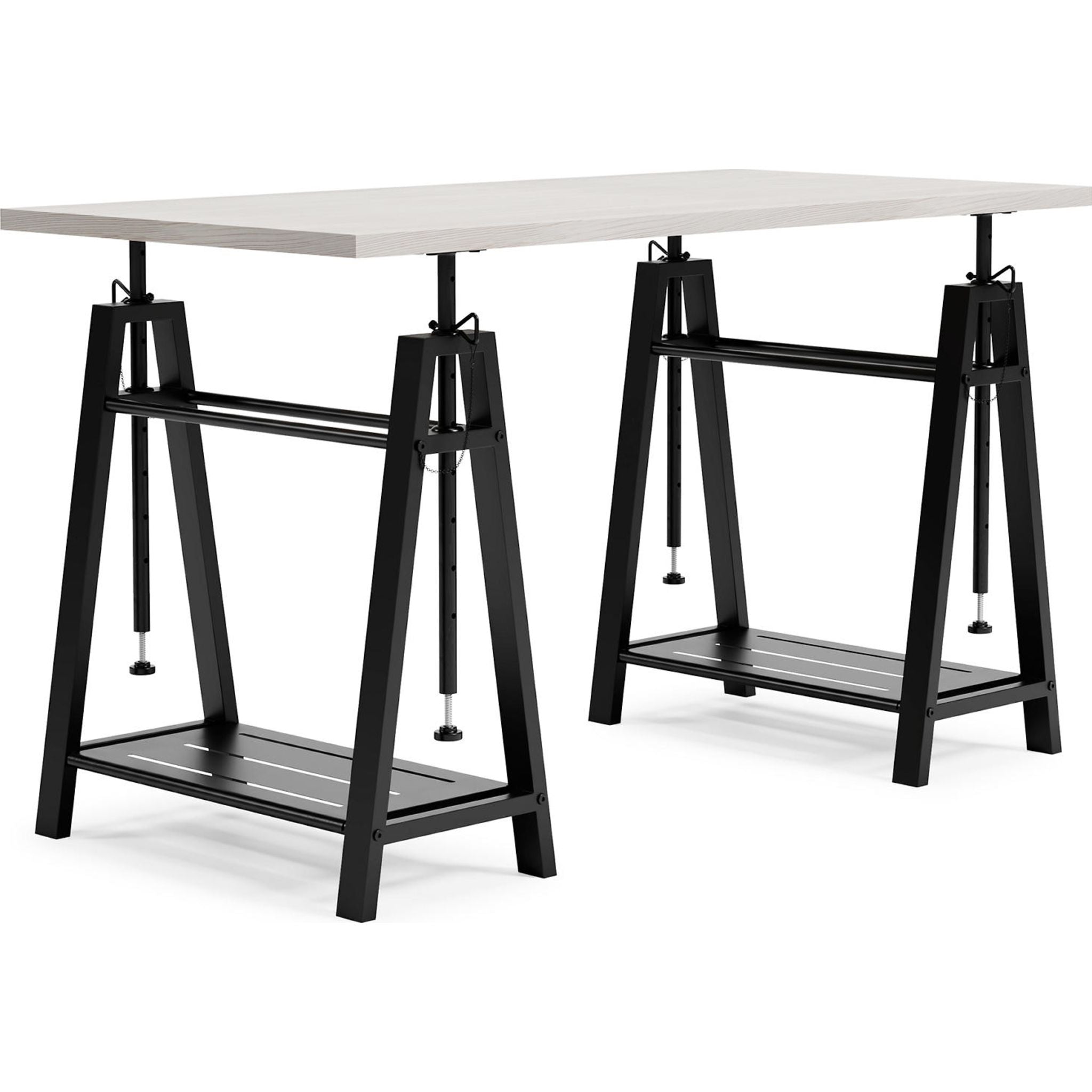 Bayflynn Adjustable Height Standing Desk - White & Black Ergonomic Office Desk for Home & Work - Perfect for Remote Work, Gaming & Study Setup