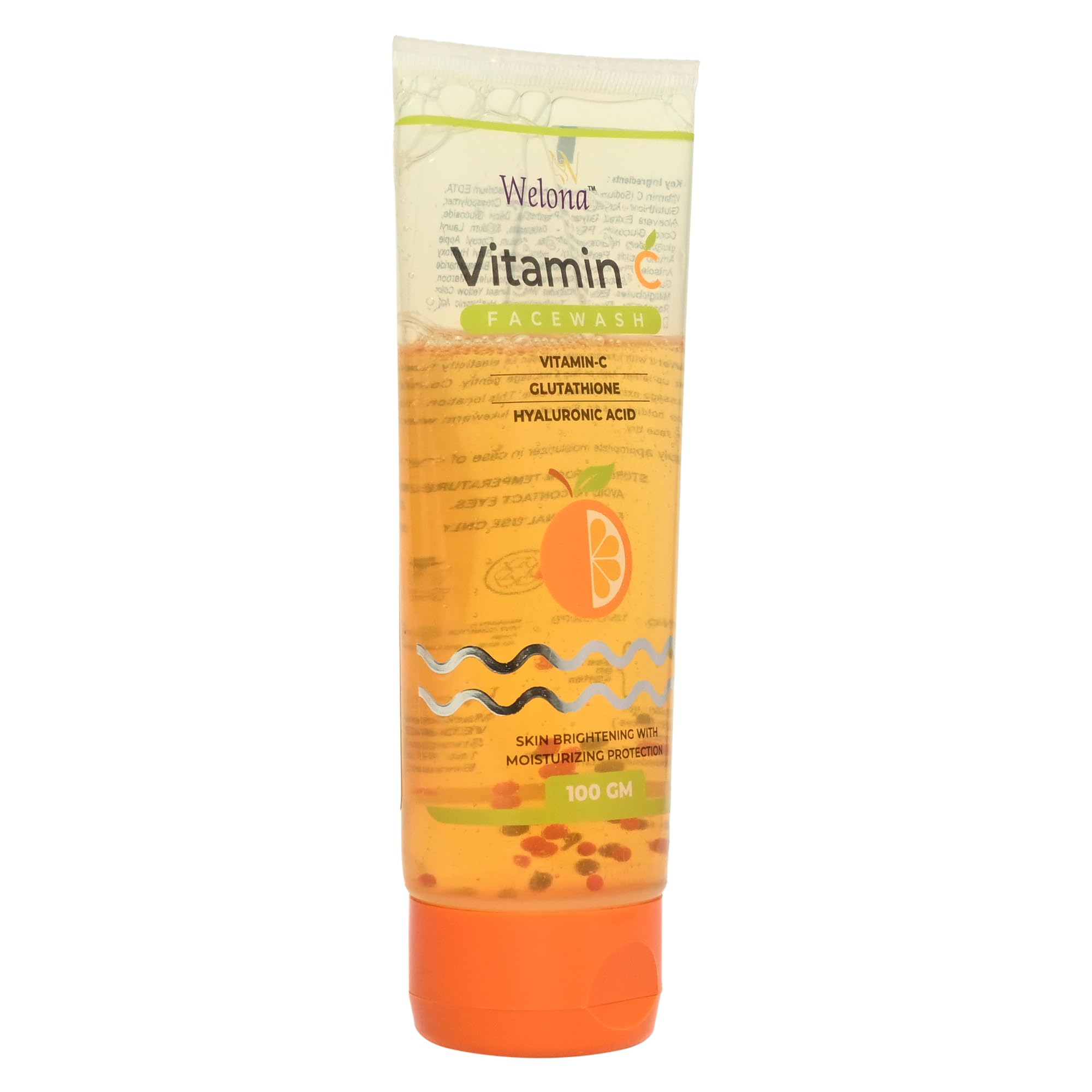 Welona Vitamin C Gel Face Wash for Brightening Skin & Blackhead Control | Sulfate & Paraben Free with Built-in Foaming Brush | Best for Daily Skincare & Acne-Prone Skin