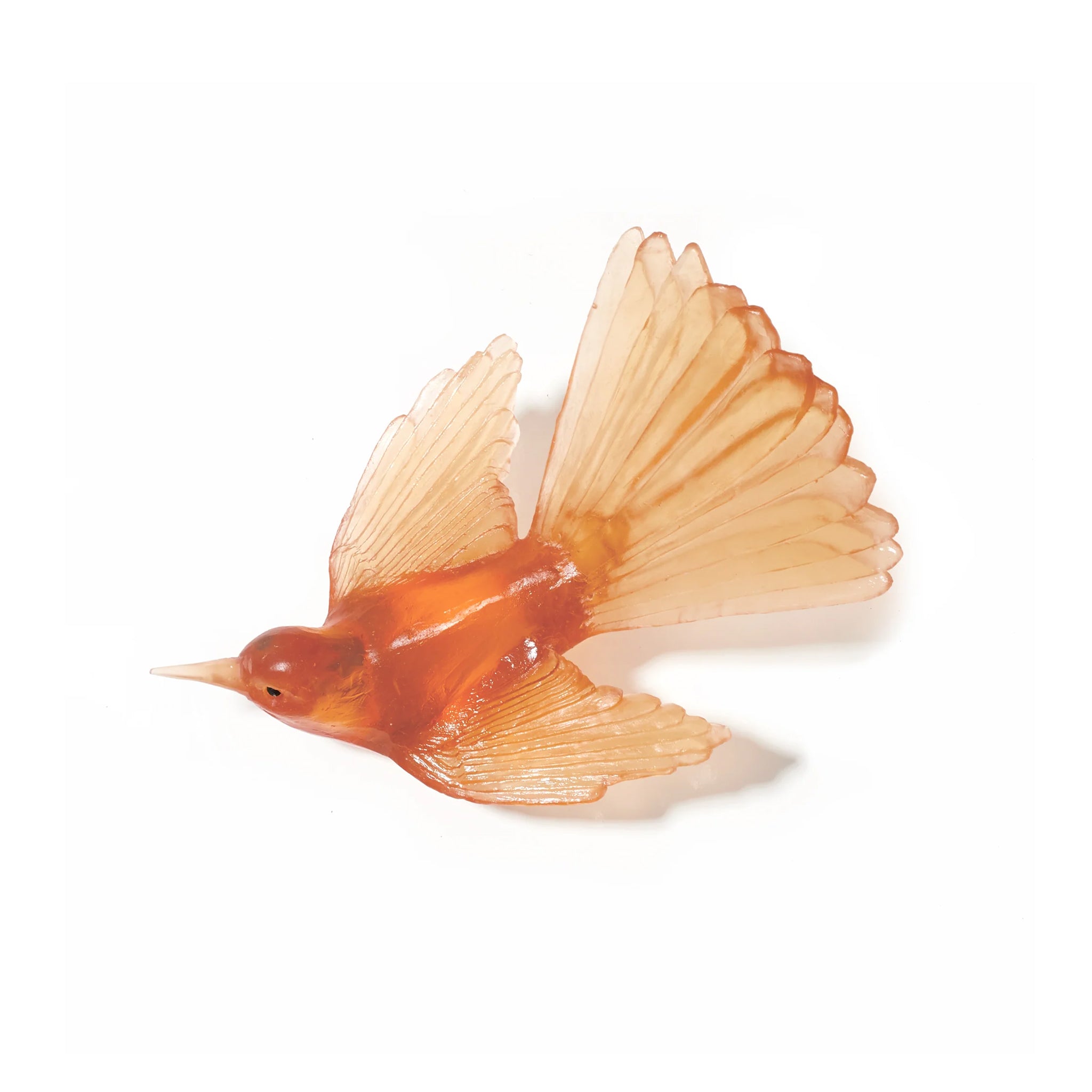 Handmade Glass Pīwakawaka Fantail Wall Sculpture | Unique New Zealand Bird Art by Luke Jacomb Studio | Perfect for Home Decor & Gift Giving