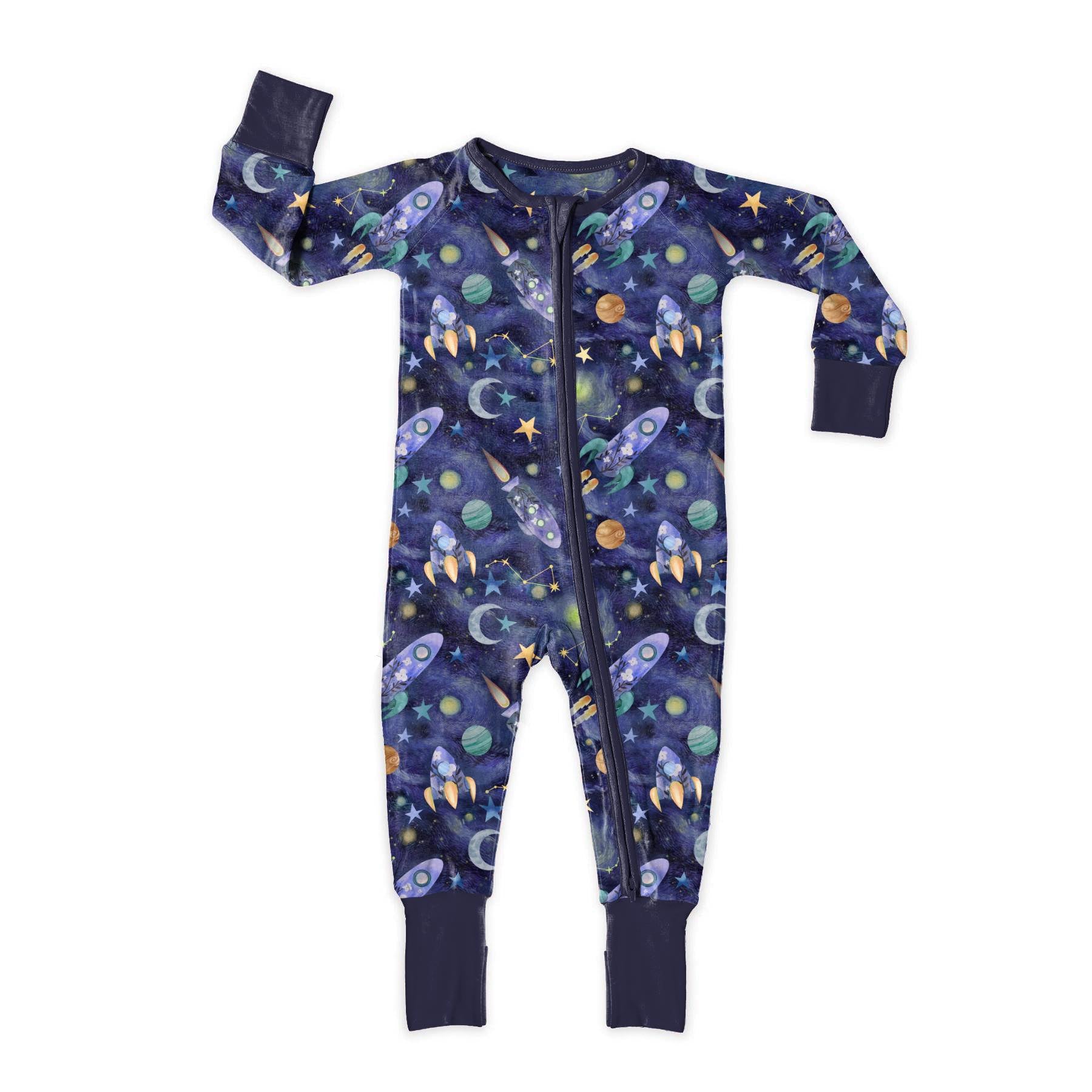 Space Oddity Zip Romper - Stylish & Comfortable Baby Jumpsuit for Playtime & Sleep | Perfect for Daycare, Outings & Photo Shoots