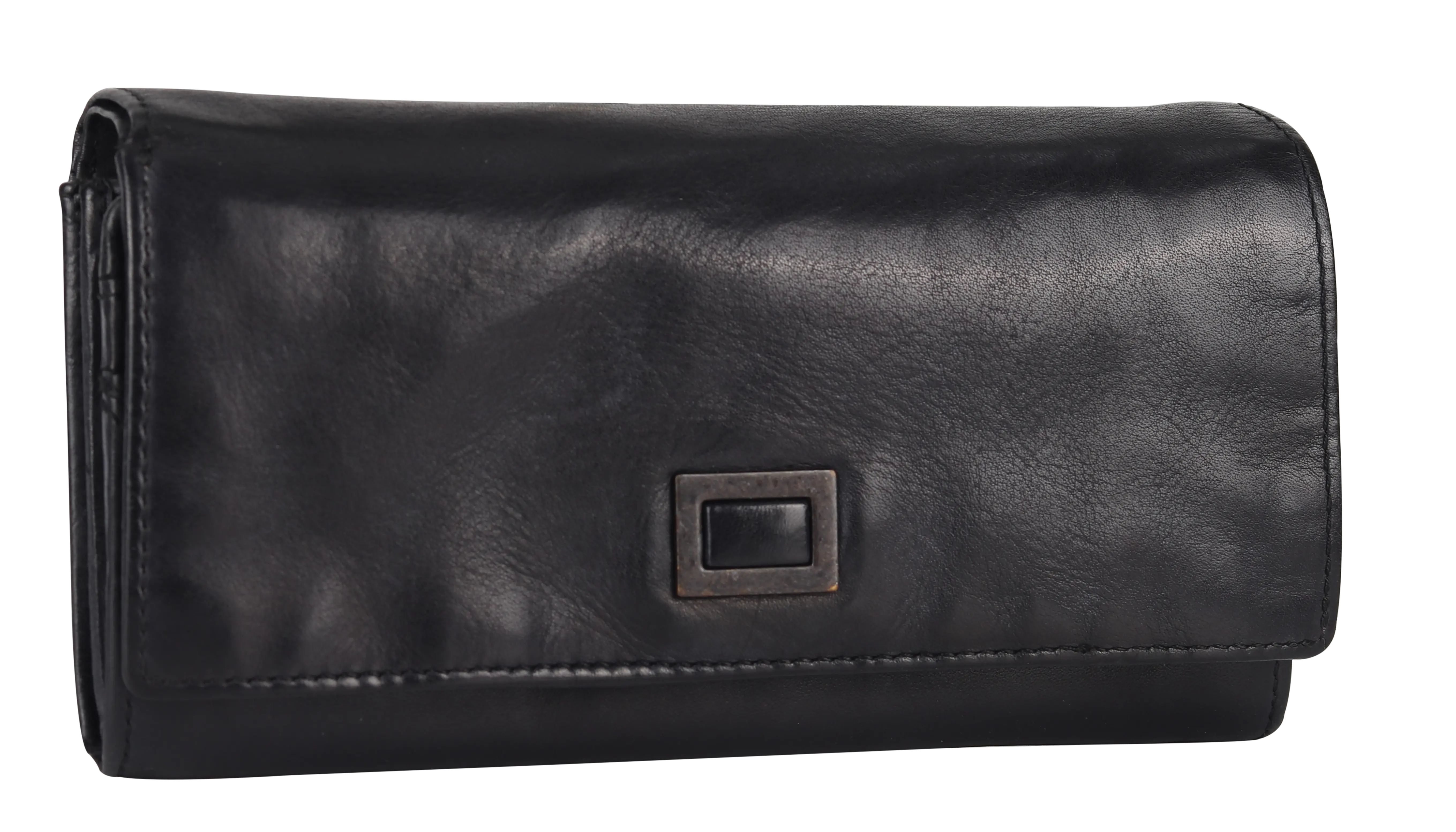 BOL Women's Square Tab Leather Wallet - Slim RFID Blocking Credit Card Holder for Everyday Use, Travel & Gift Giving