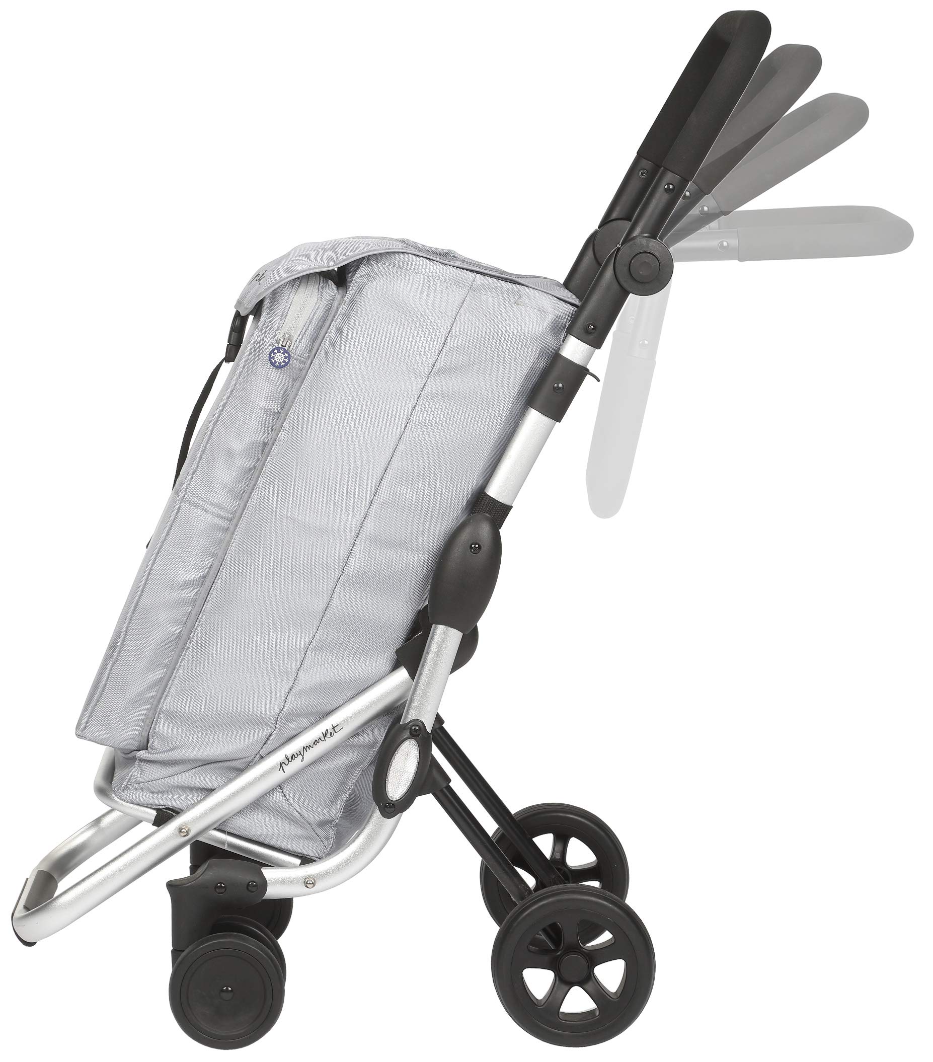 GO UP Foldable Shopping Cart with 360° Swivel Wheels, Heavy Duty Textured Handle - Perfect for Grocery Shopping, Laundry, and Outdoor Market Trips