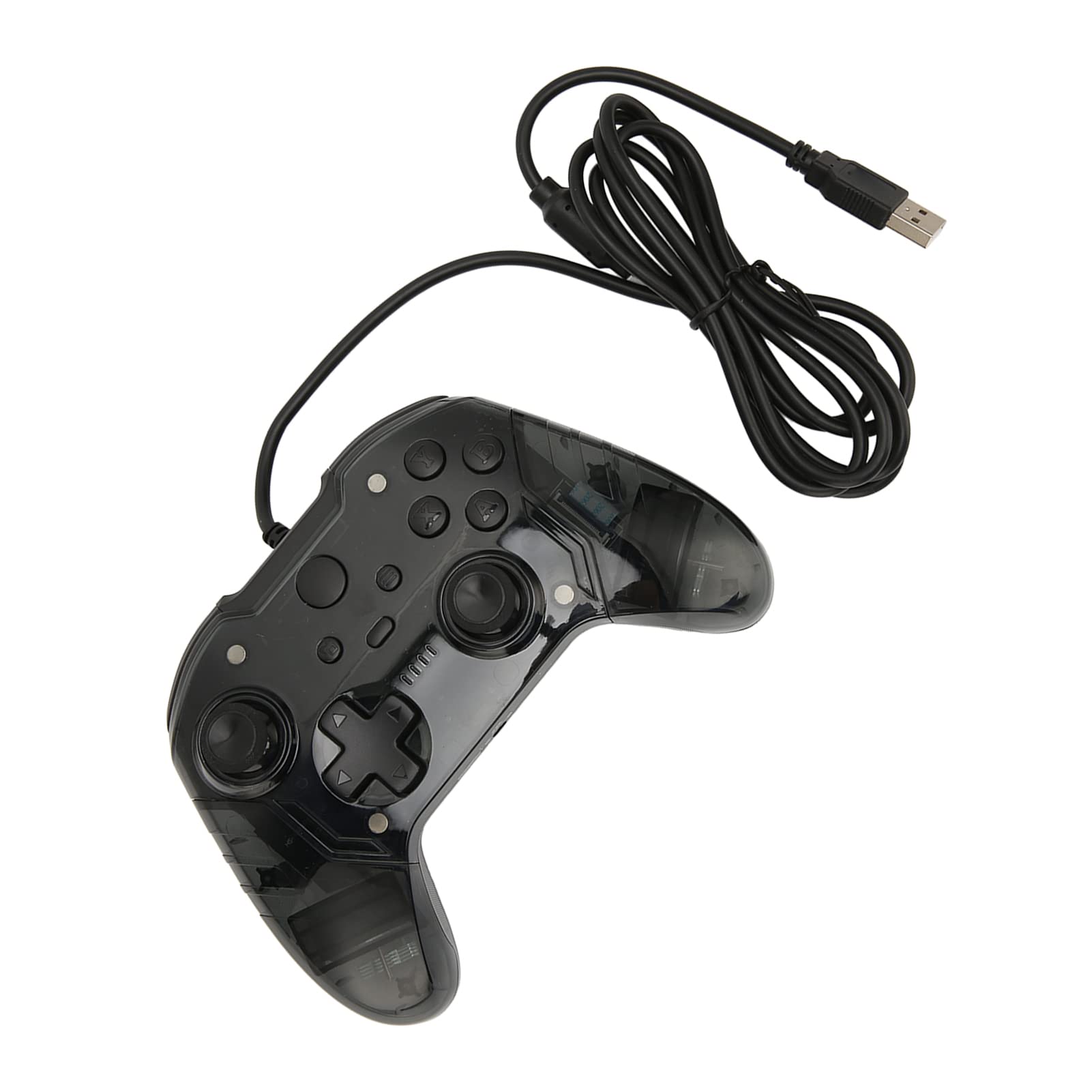 Wireless Gaming Controller with Dual Vibration, Ergonomic Gamepad Joystick for PC/Windows - Durable Transparent Black Case - Perfect for Steam Games, Fortnite & Esports Tournaments