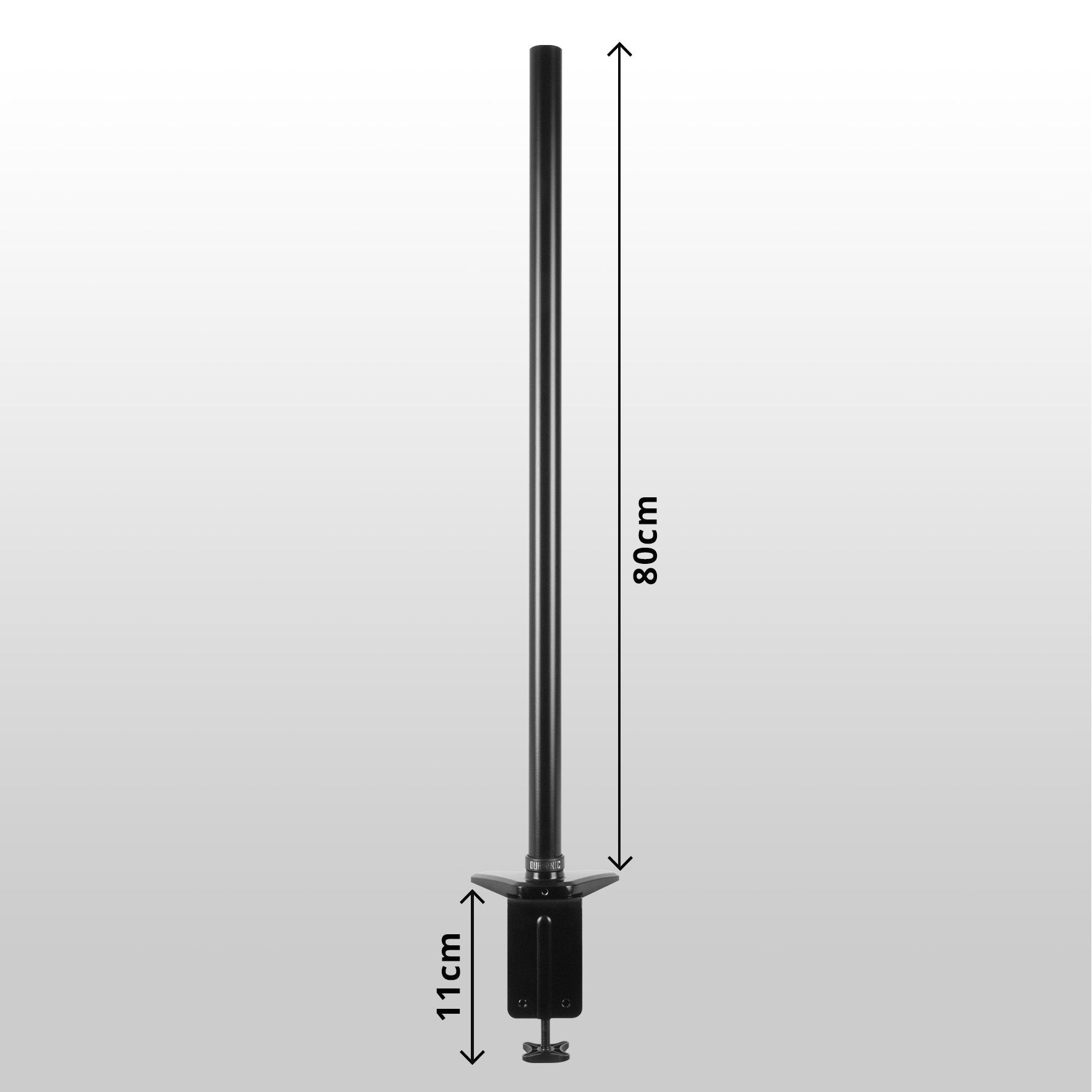 Duronic DM45 DM55 30cm Monitor Pole - Steel Black Short 300mm Length 32mm Diameter with Clamp | Compatible with Duronic Monitor Desk Mount Arms | Perfect for Home Office, Gaming Setup & Workspace Organization