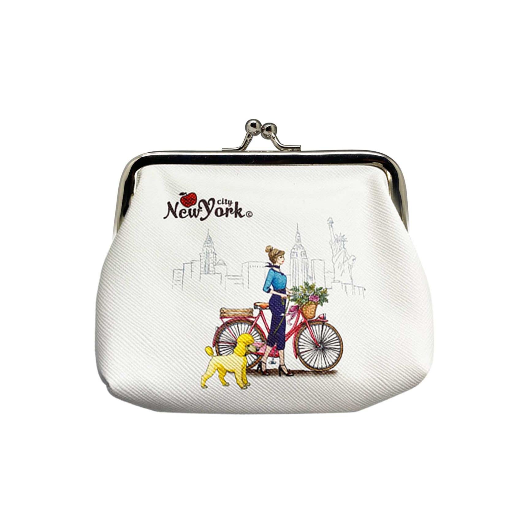 DESIGN U.S.A. New York Souvenir Lock Coin Purse - Elegant Fashion Change Pouch for Women & Girls (JP-330121H) | Perfect Gift for Travelers & NYC Lovers